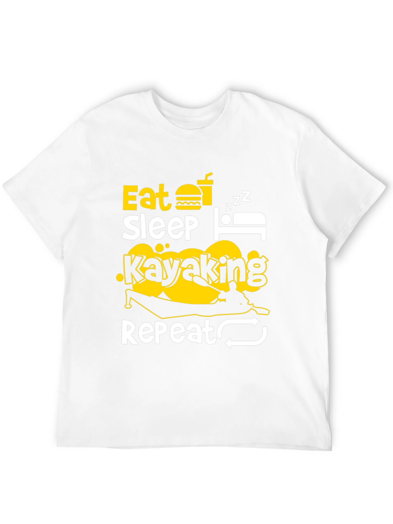 Eat Sleep Kayaking Repeat Black T-Shirt