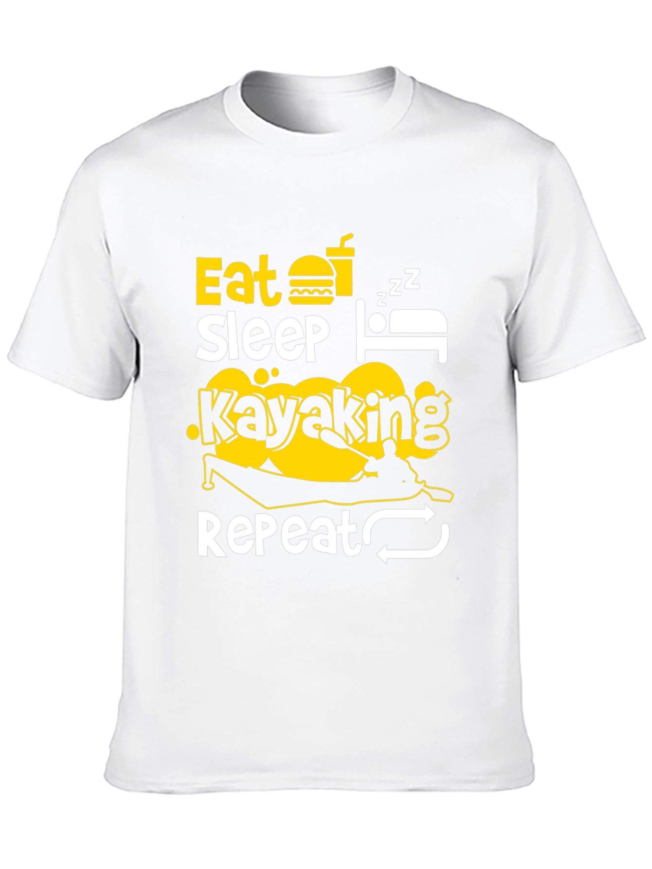 Eat Sleep Kayaking Repeat Black T-Shirt