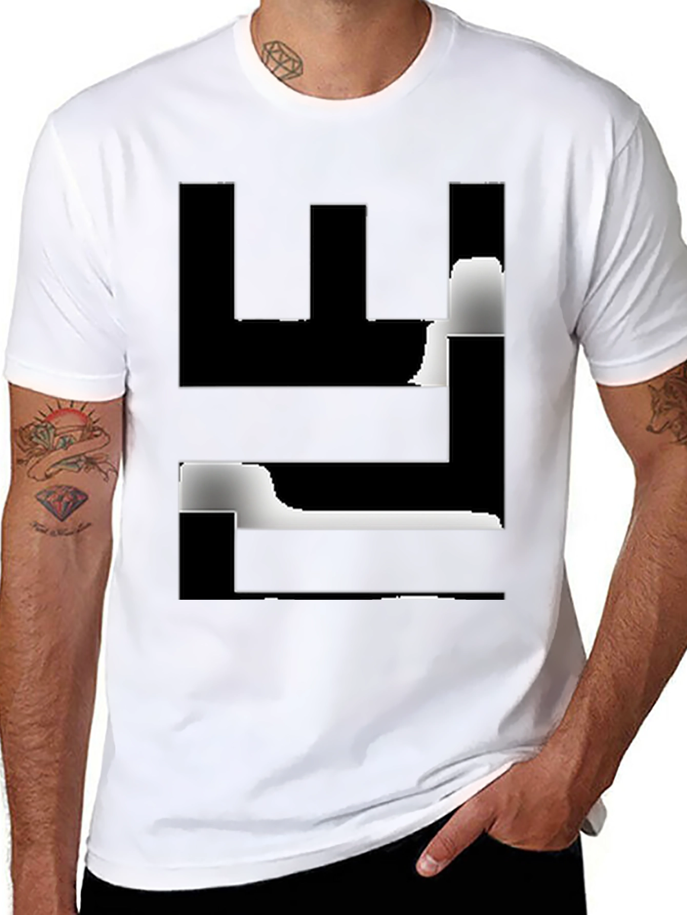 Abstract Graphic Black T-Shirt