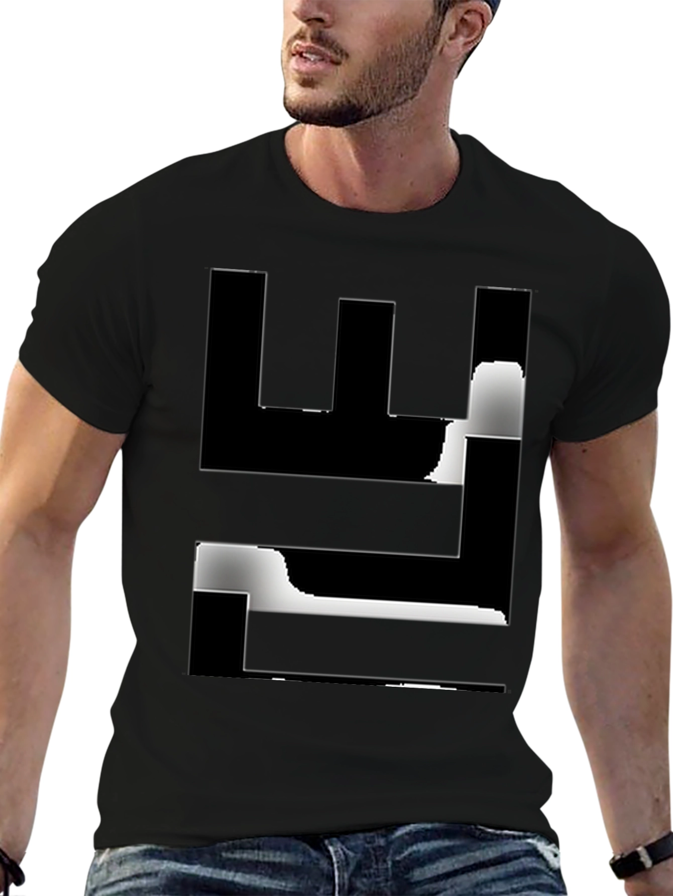 Abstract Graphic Black T-Shirt