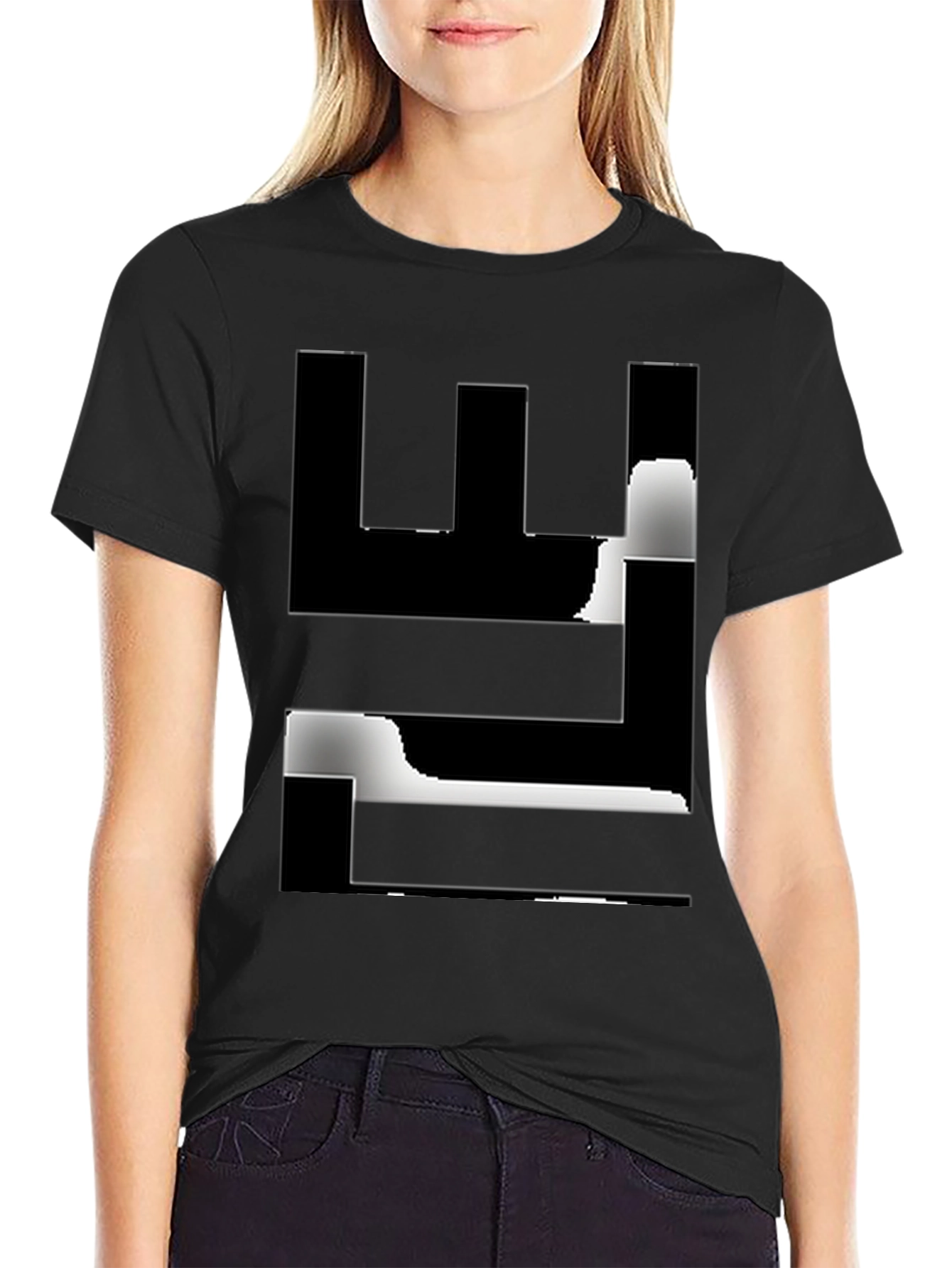 Abstract Graphic Black T-Shirt