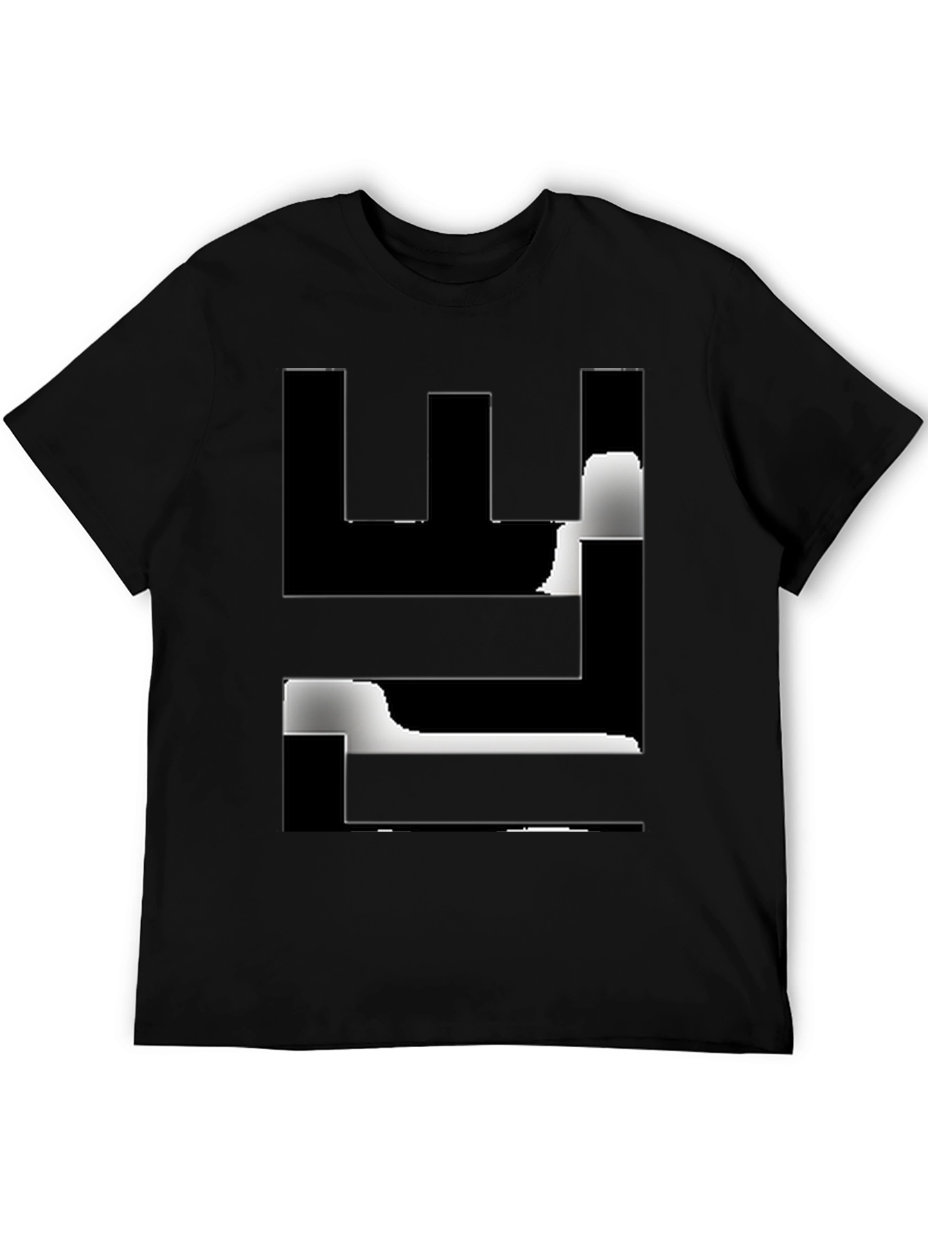 Abstract Graphic Black T-Shirt