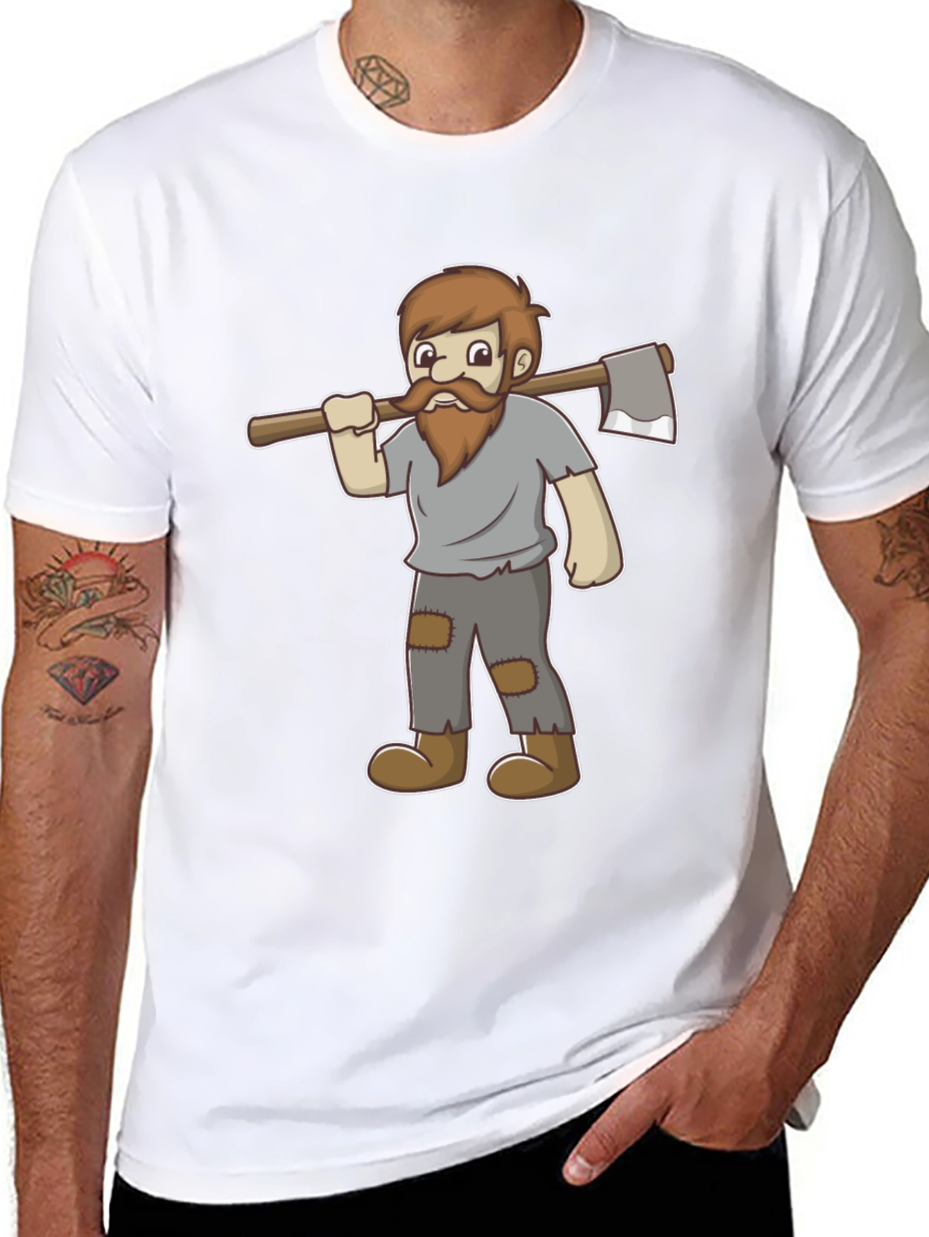 Cartoon Lumberjack Graphic Tee