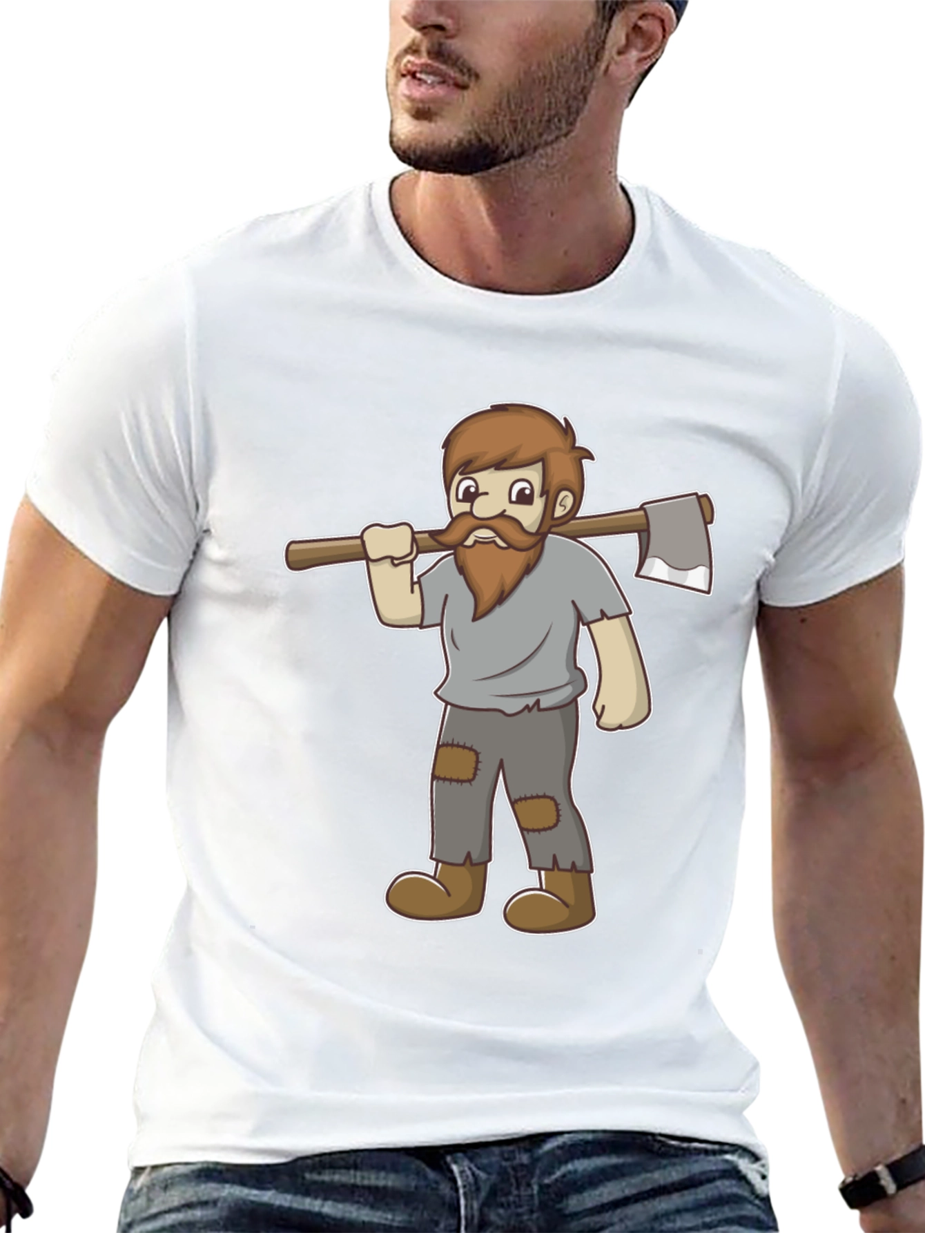 Cartoon Lumberjack Graphic Tee