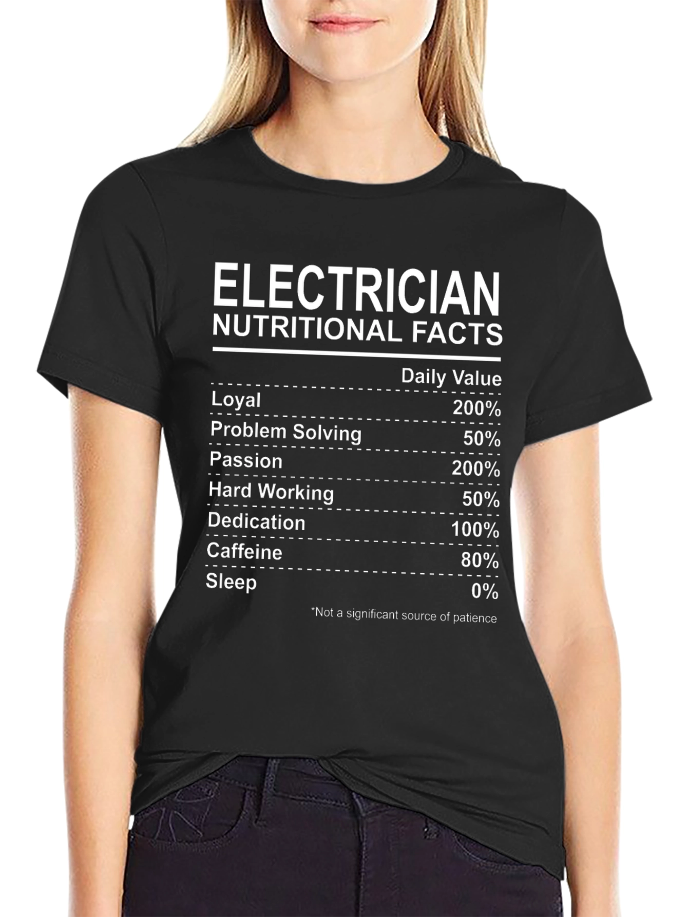 Electrician Nutritional Facts Graphic T-Shirt