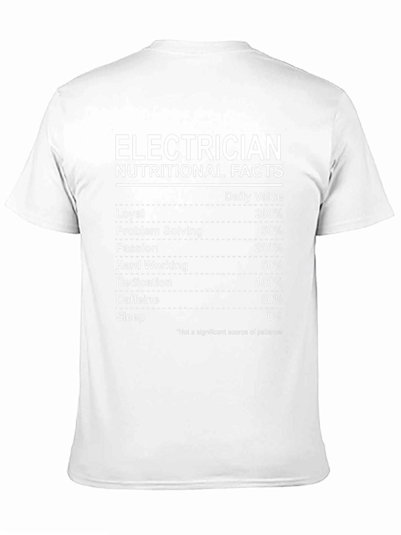 Electrician Nutritional Facts Graphic T-Shirt