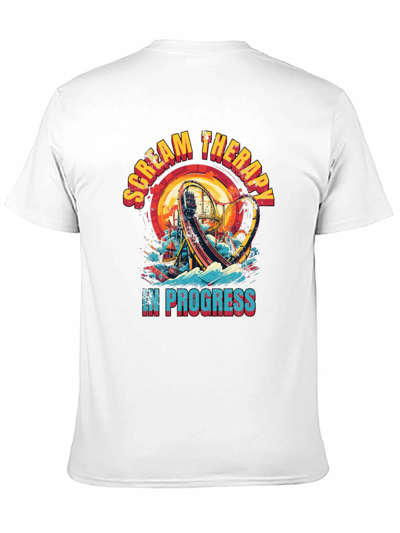 Scream Therapy T-Shirt: Roller Coaster Thrill Ride Design