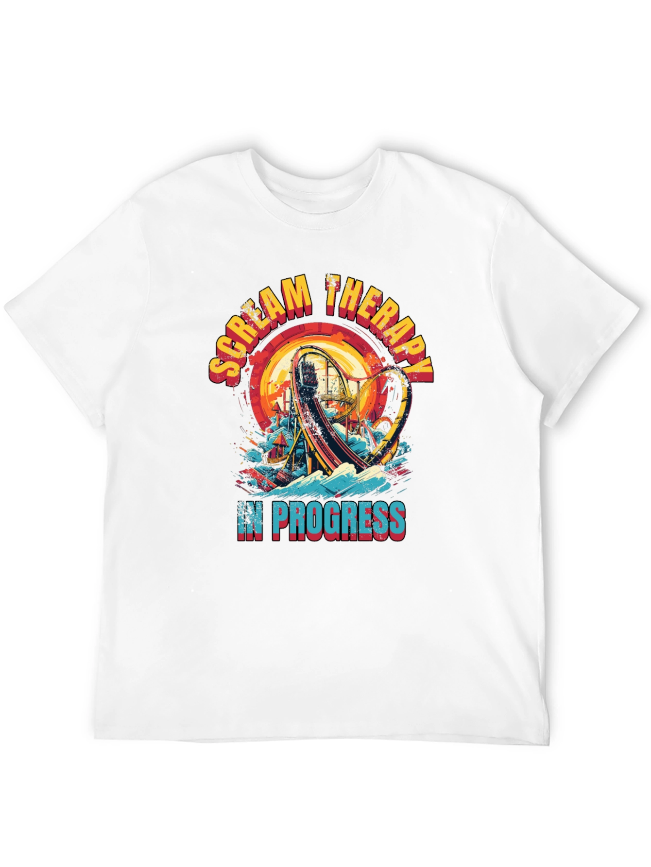 Scream Therapy T-Shirt: Roller Coaster Thrill Ride Design