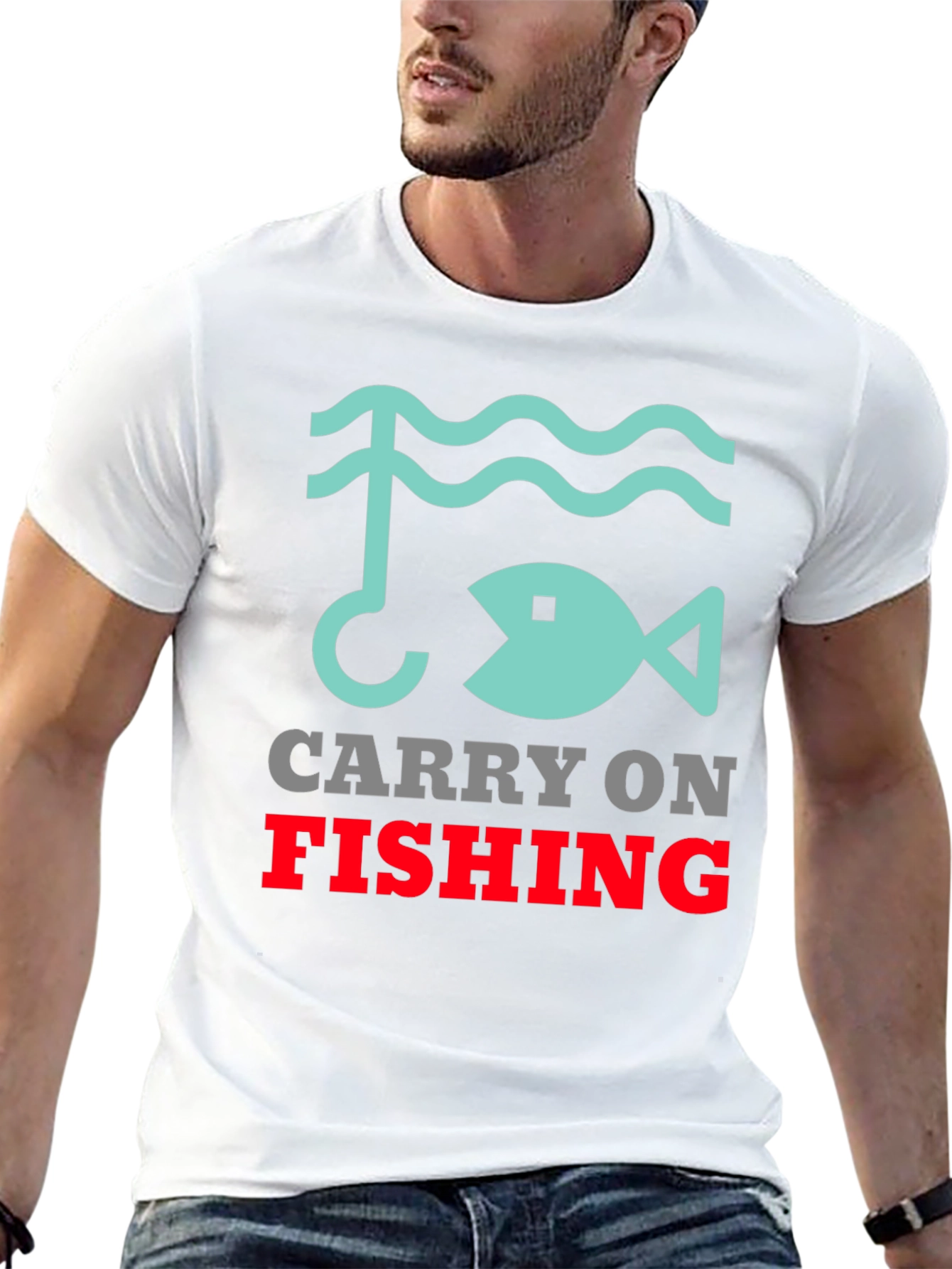 Carry On Fishing Graphic Tee - Black Cotton T-Shirt