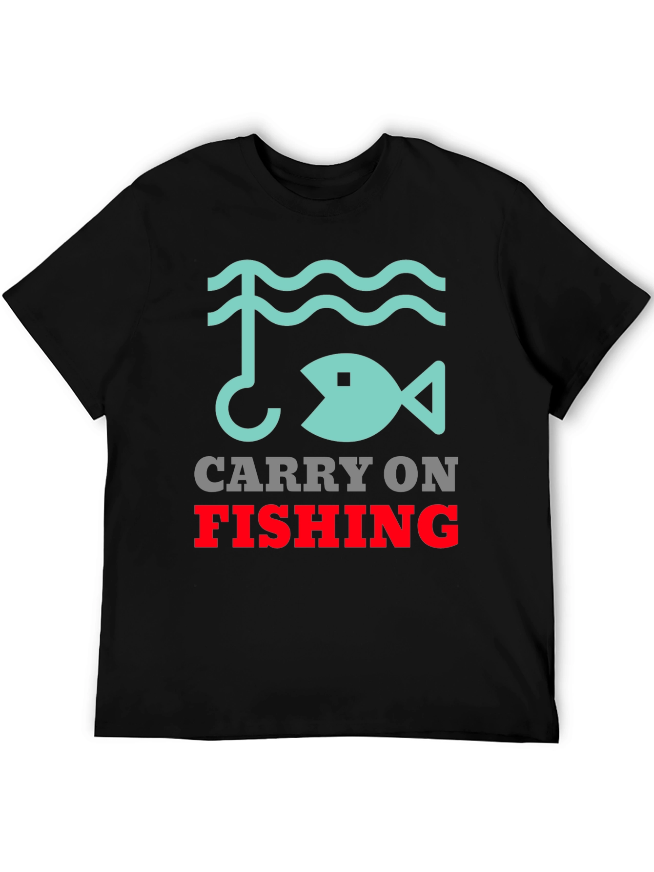 Carry On Fishing Graphic Tee - Black Cotton T-Shirt