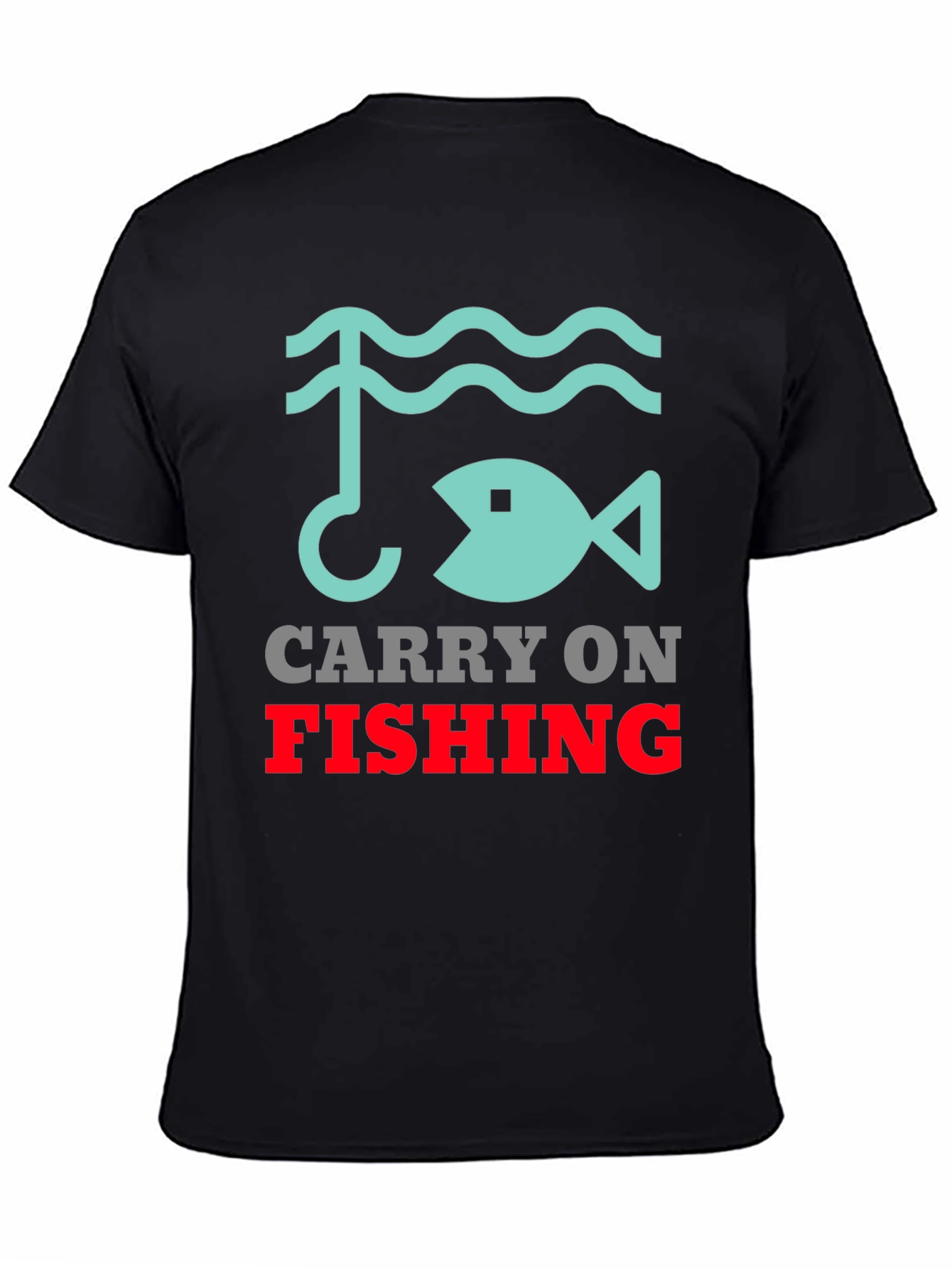 Carry On Fishing Graphic Tee - Black Cotton T-Shirt