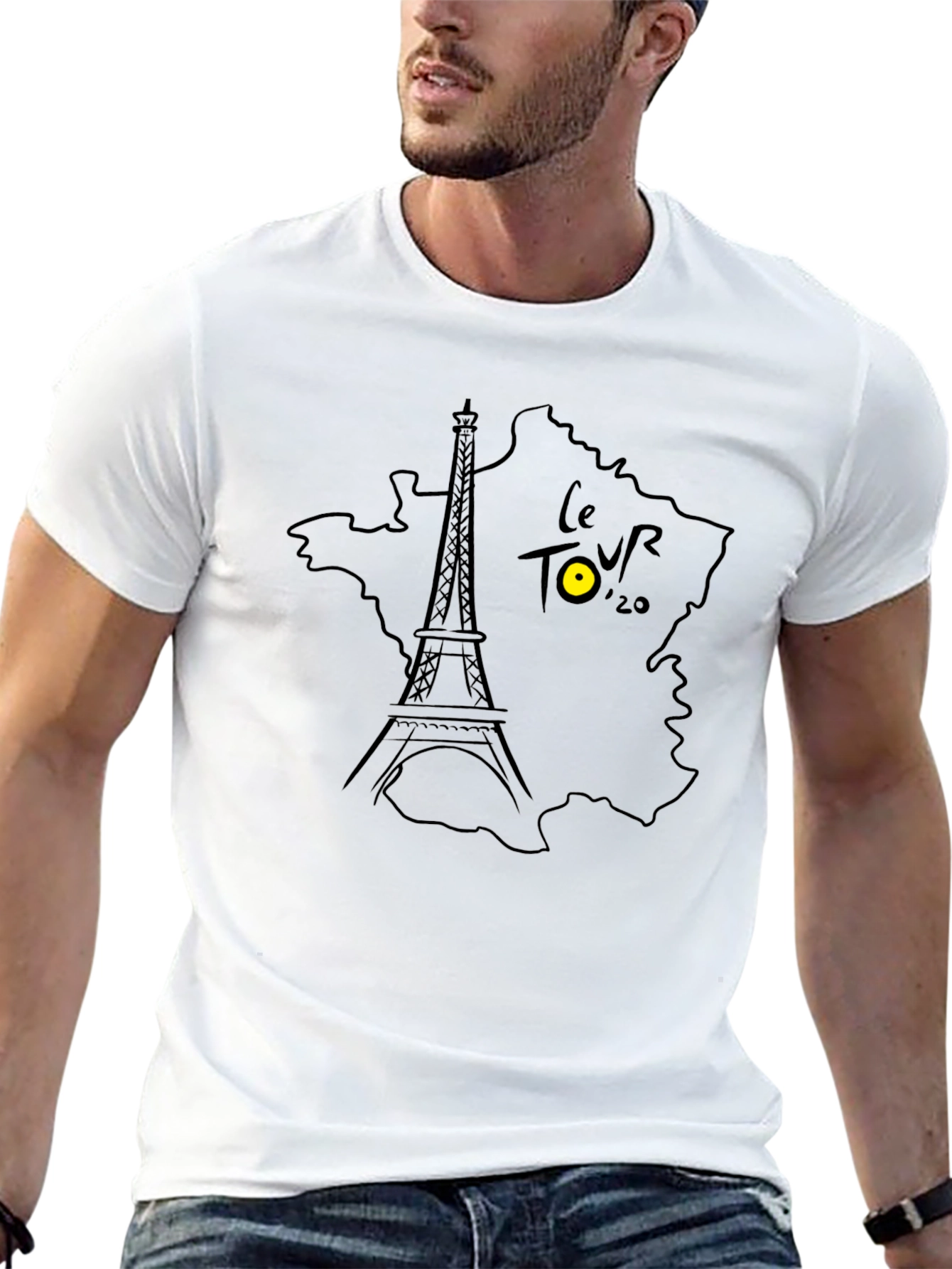 Le Tour Eiffel France Map Graphic T-Shirt
