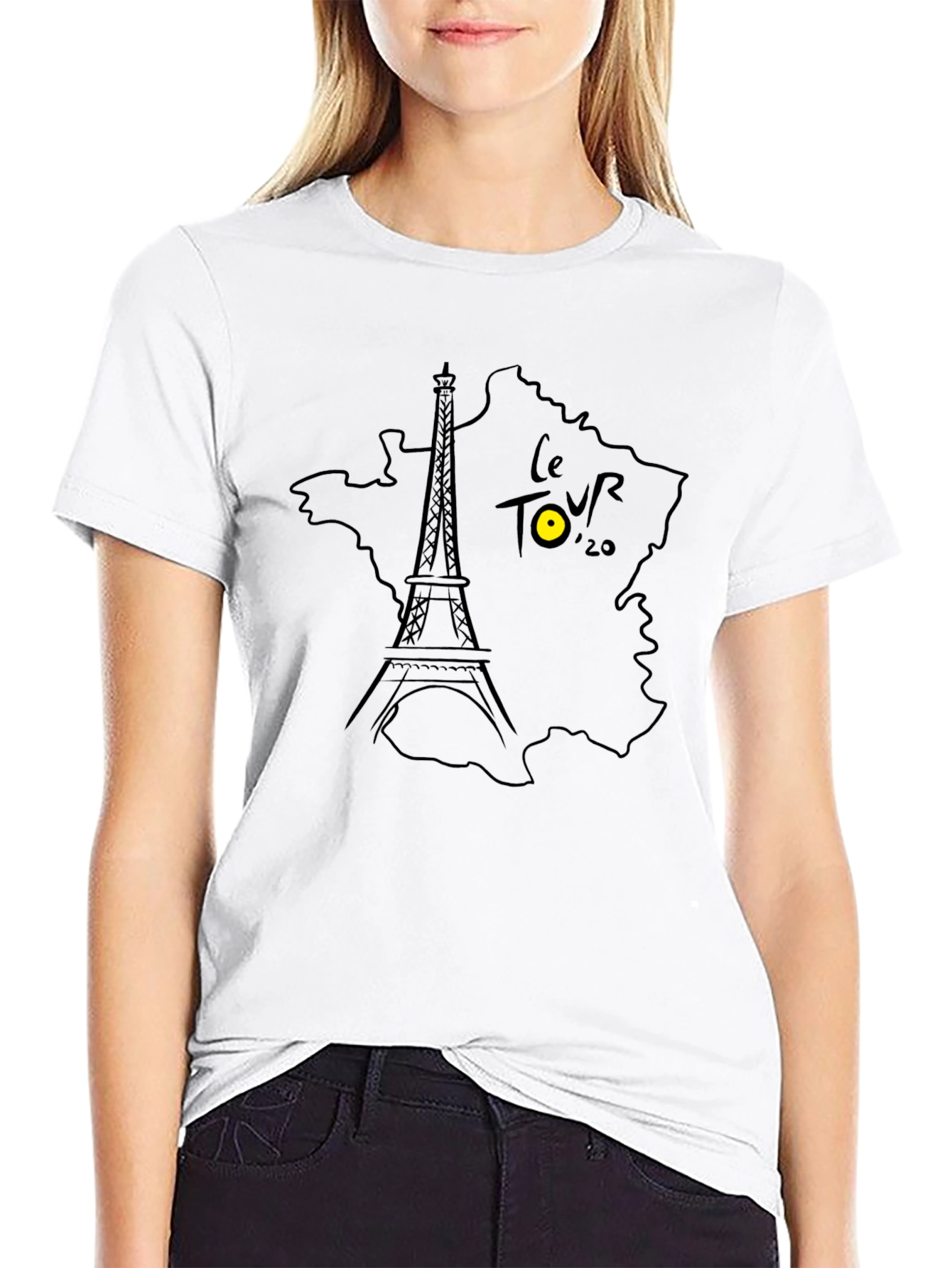 Le Tour Eiffel France Map Graphic T-Shirt