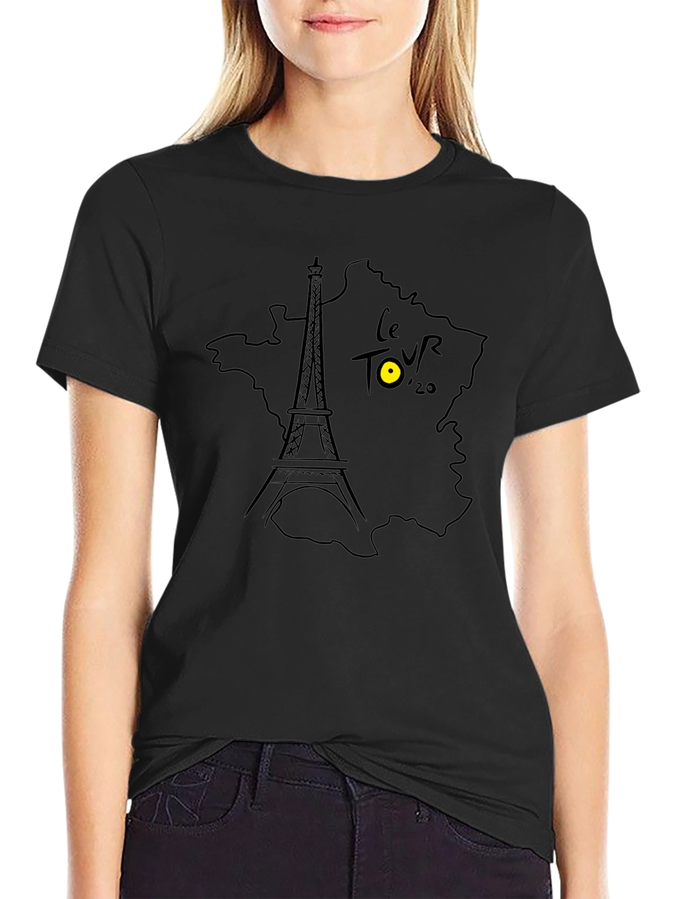 Le Tour Eiffel France Map Graphic T-Shirt