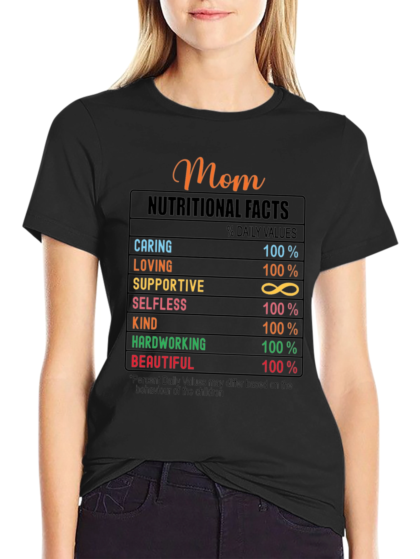 Mom Nutritional Facts Graphic T-Shirt