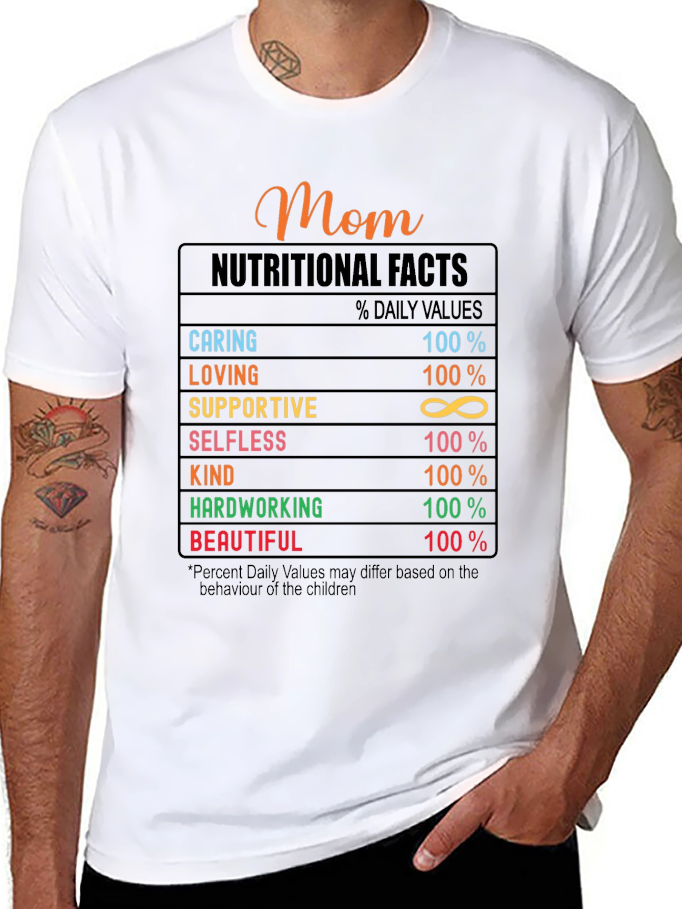 Mom Nutritional Facts Graphic T-Shirt