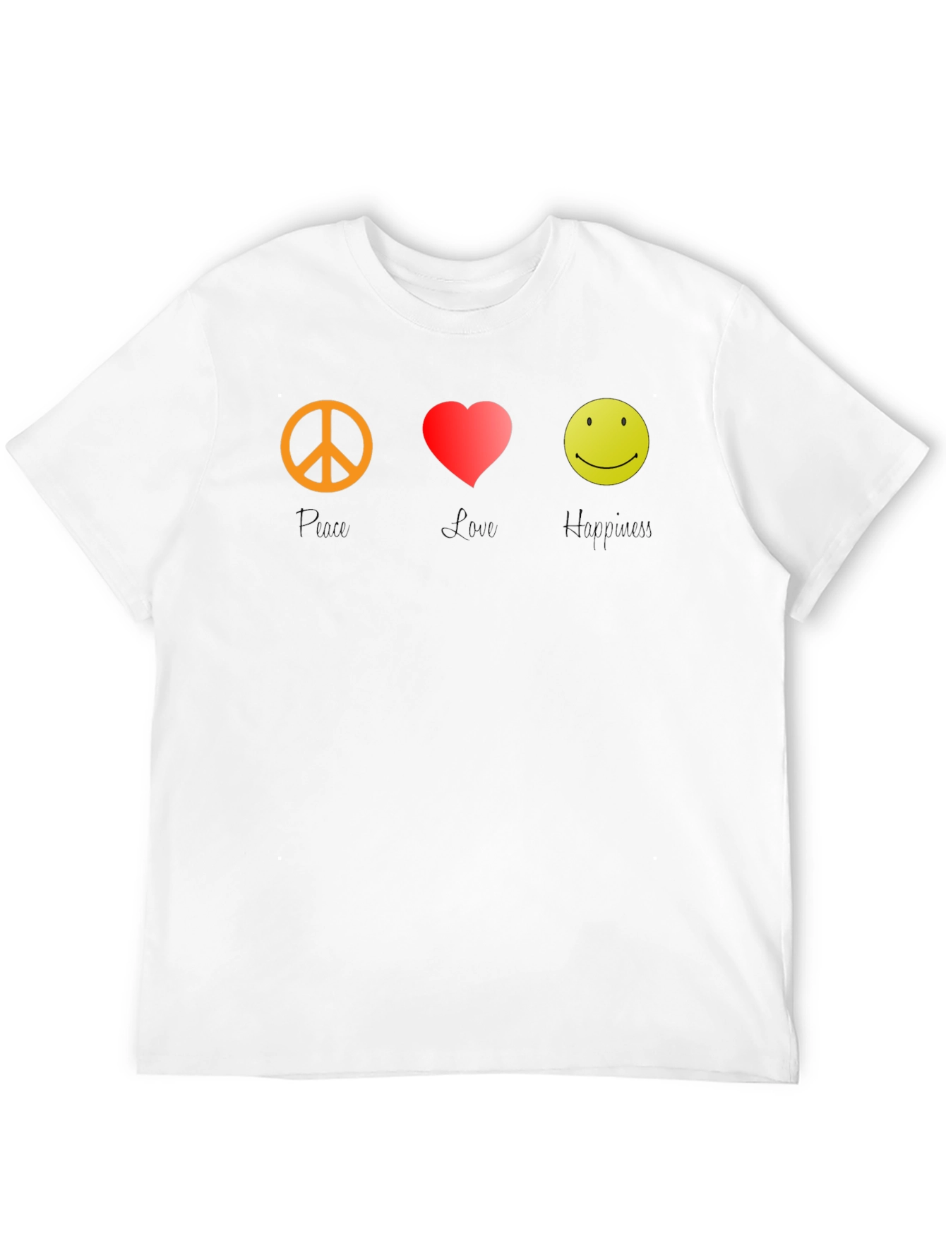 Peace Love Happy Graphic Tee - Black T-Shirt