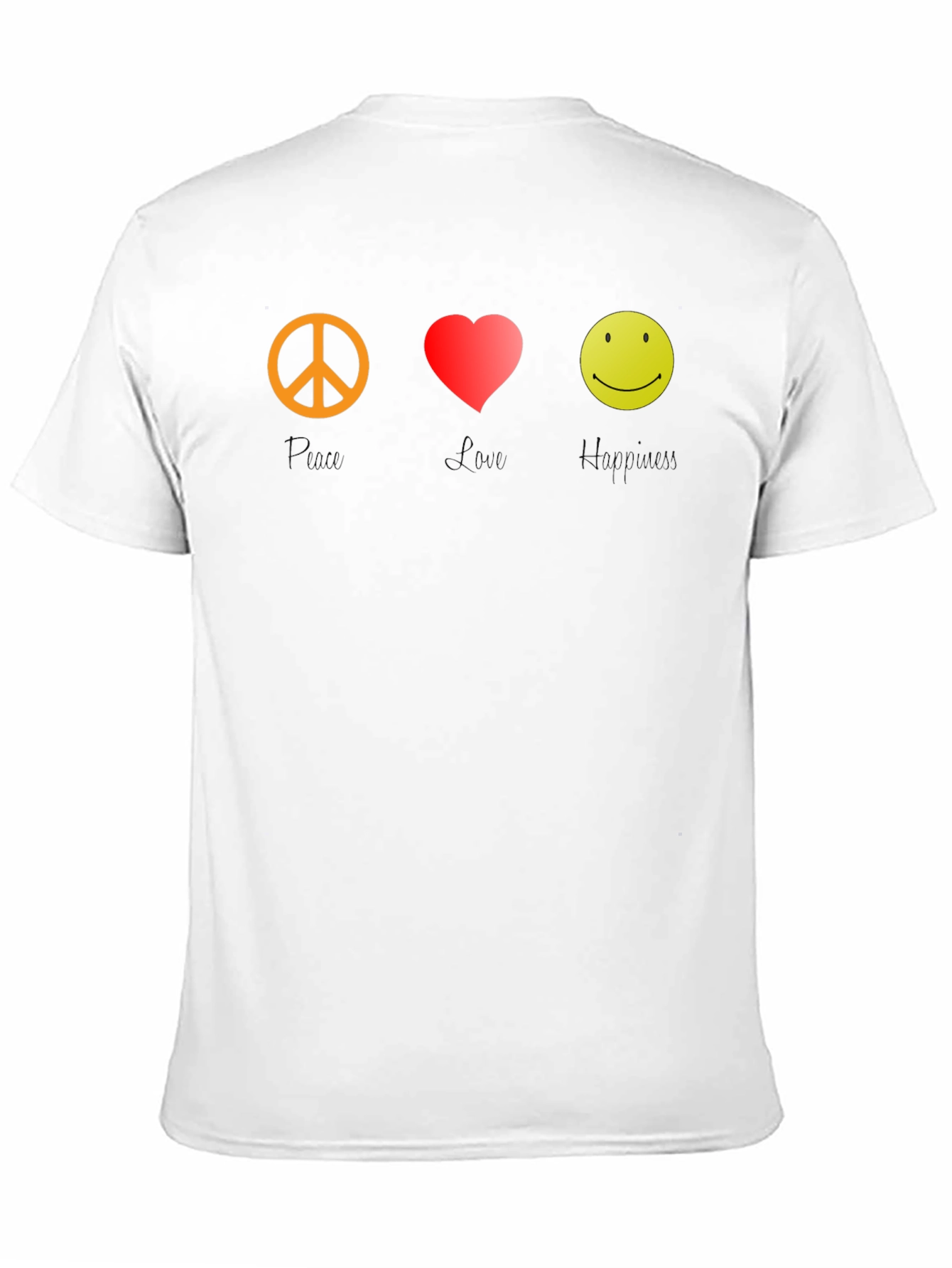 Peace Love Happy Graphic Tee - Black T-Shirt