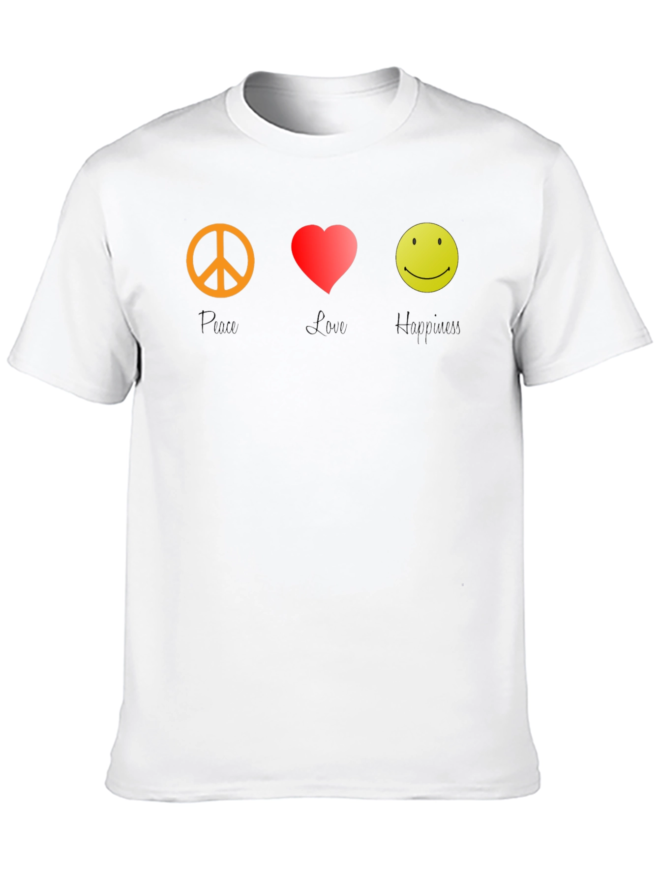 Peace Love Happy Graphic Tee - Black T-Shirt