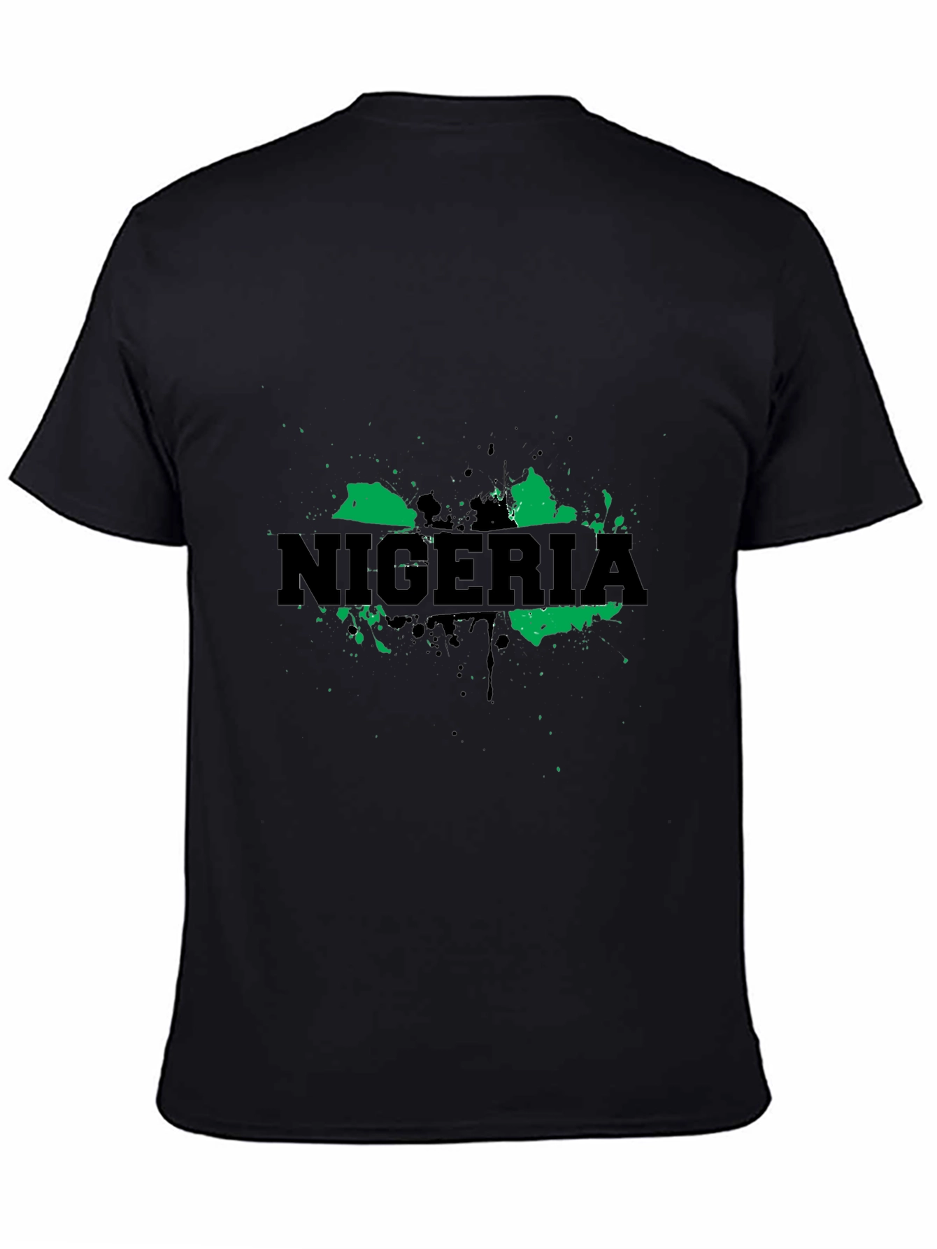 Nigeria Map T-Shirt - Green and Black Graphic Tee
