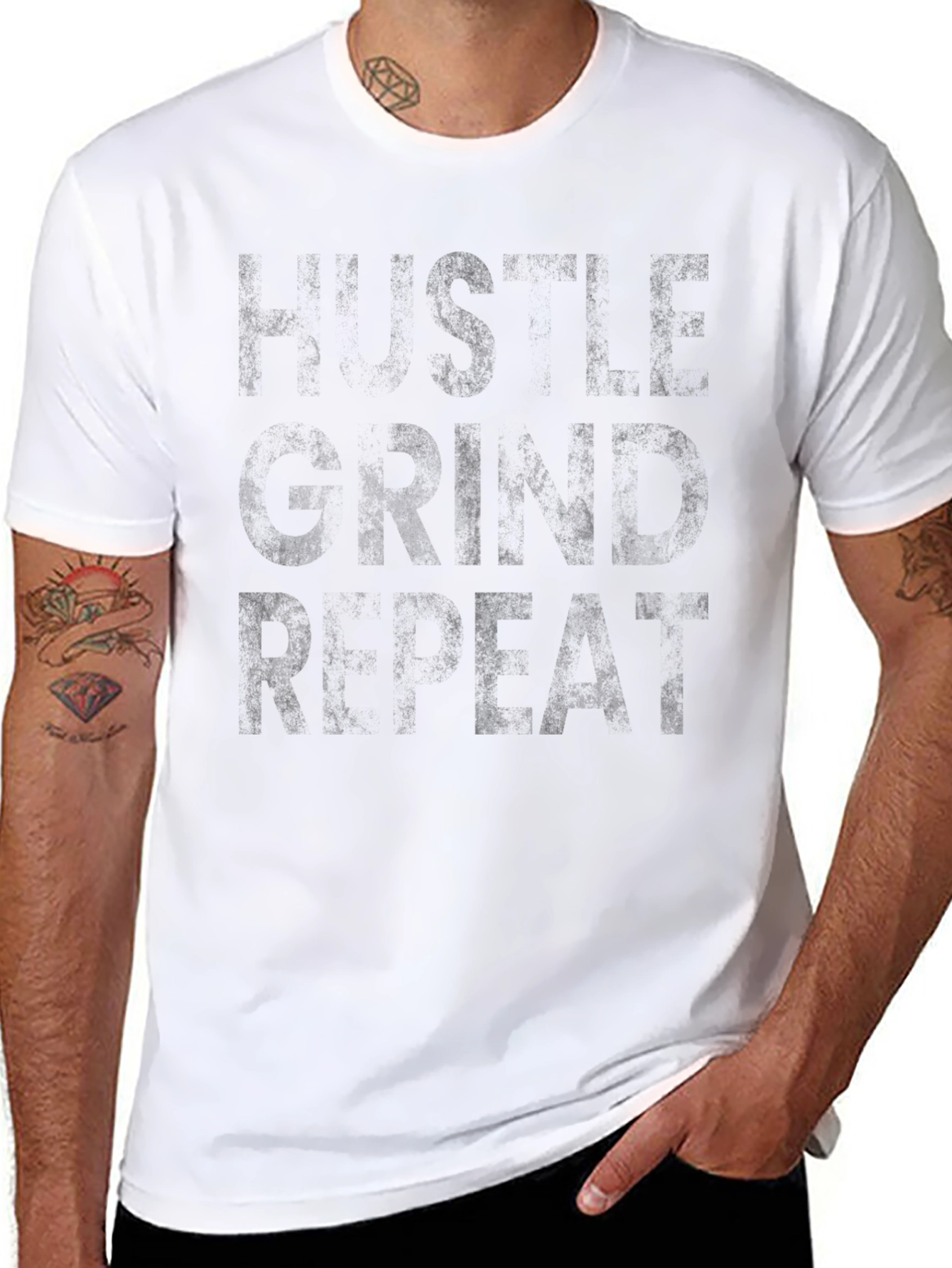 Hustle Grind Repeat Black T-Shirt