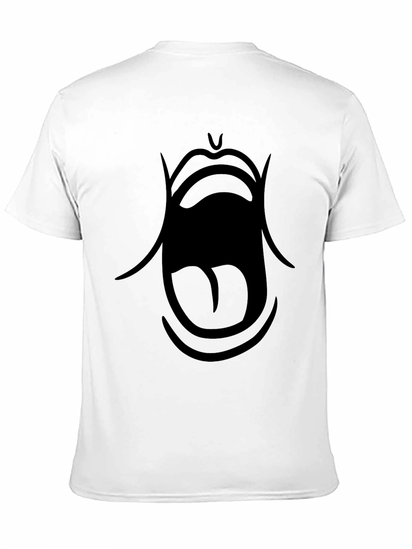 Bold Graphic Tee: Open Mouth Design - Black