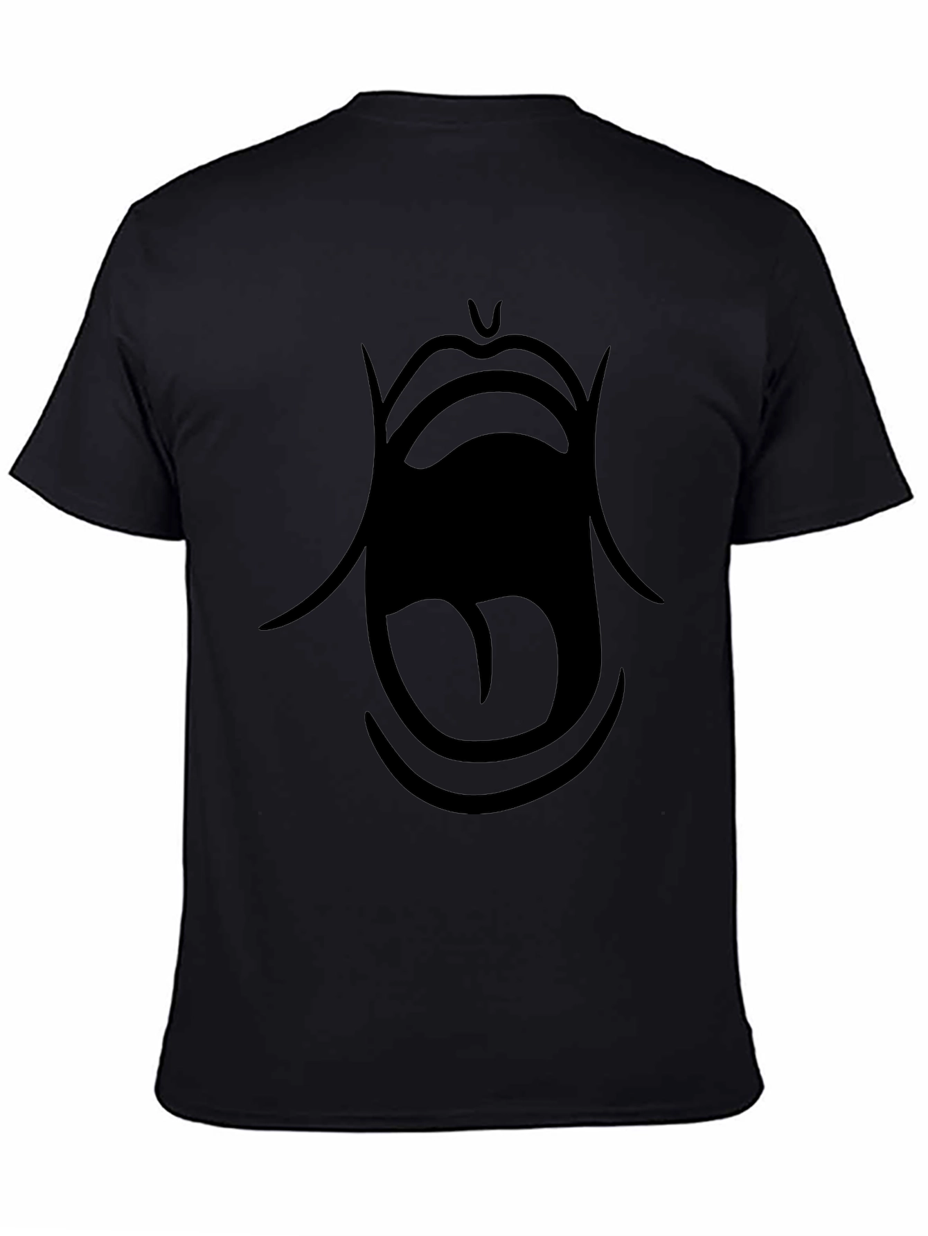 Bold Graphic Tee: Open Mouth Design - Black