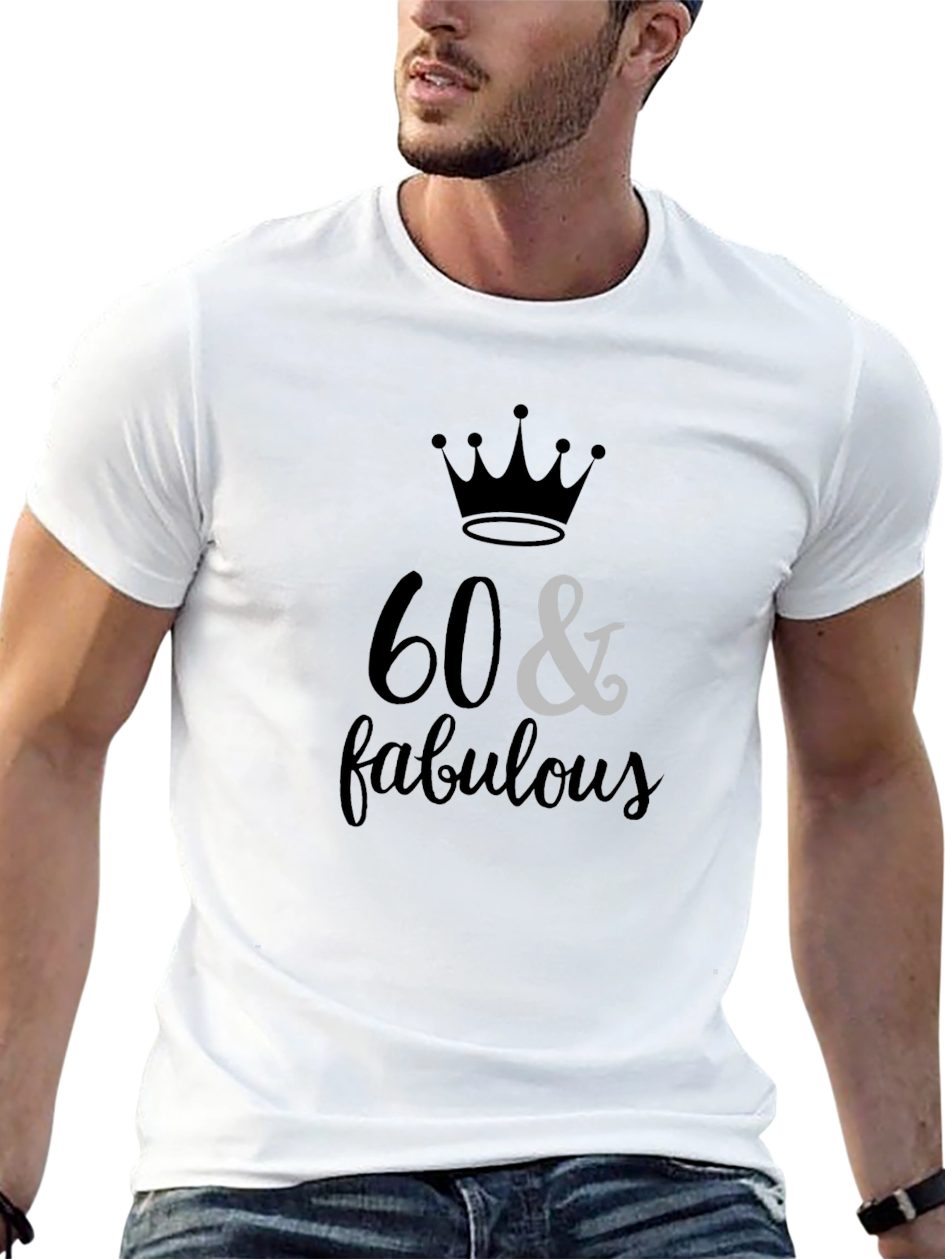 60 & Fabulous Black Graphic Tee