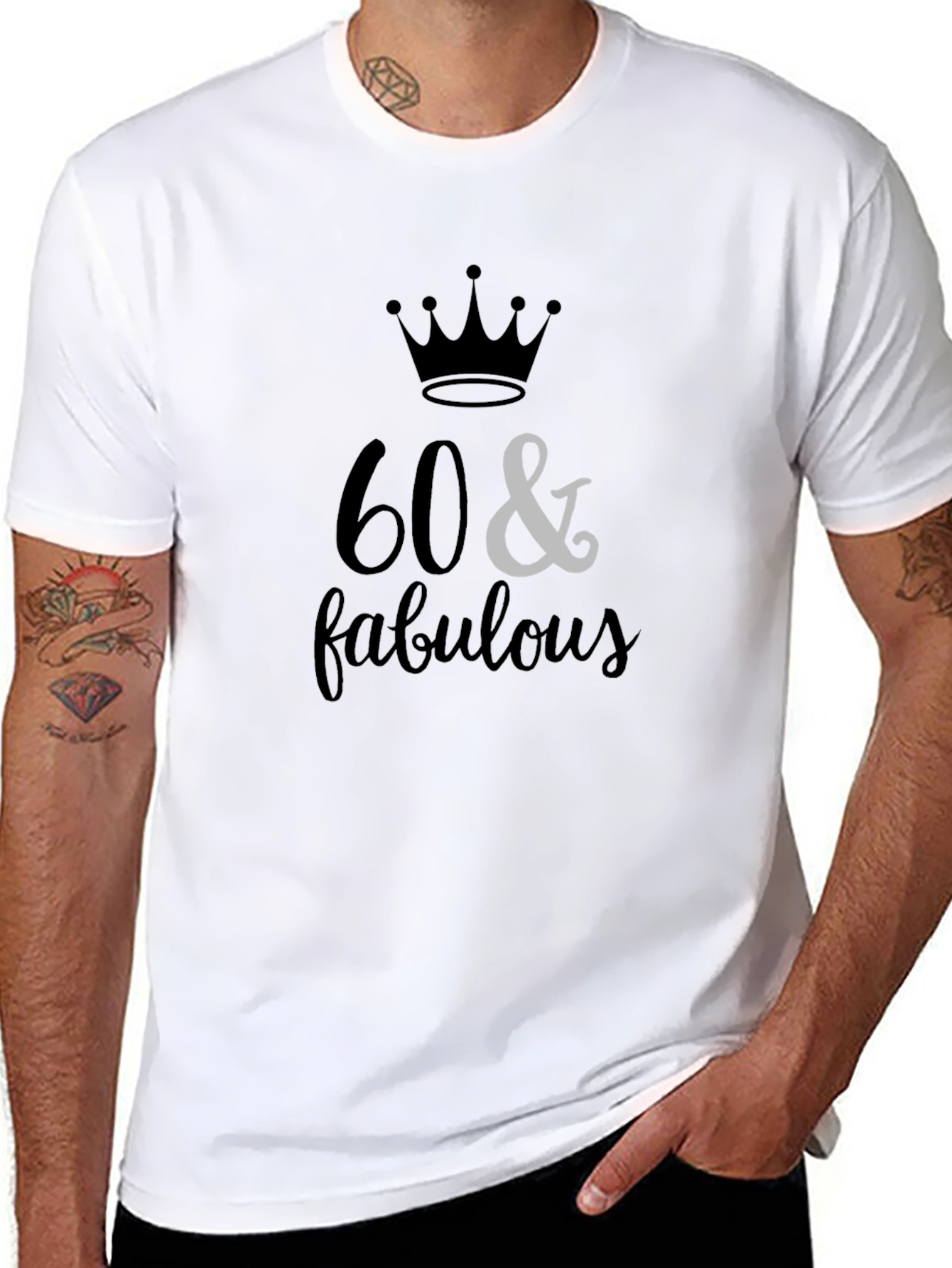 60 & Fabulous Black Graphic Tee