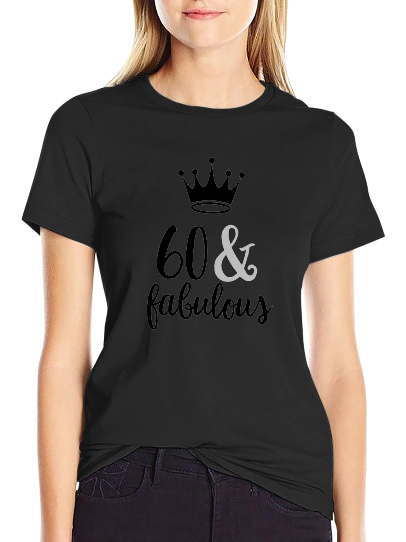 60 & Fabulous Black Graphic Tee