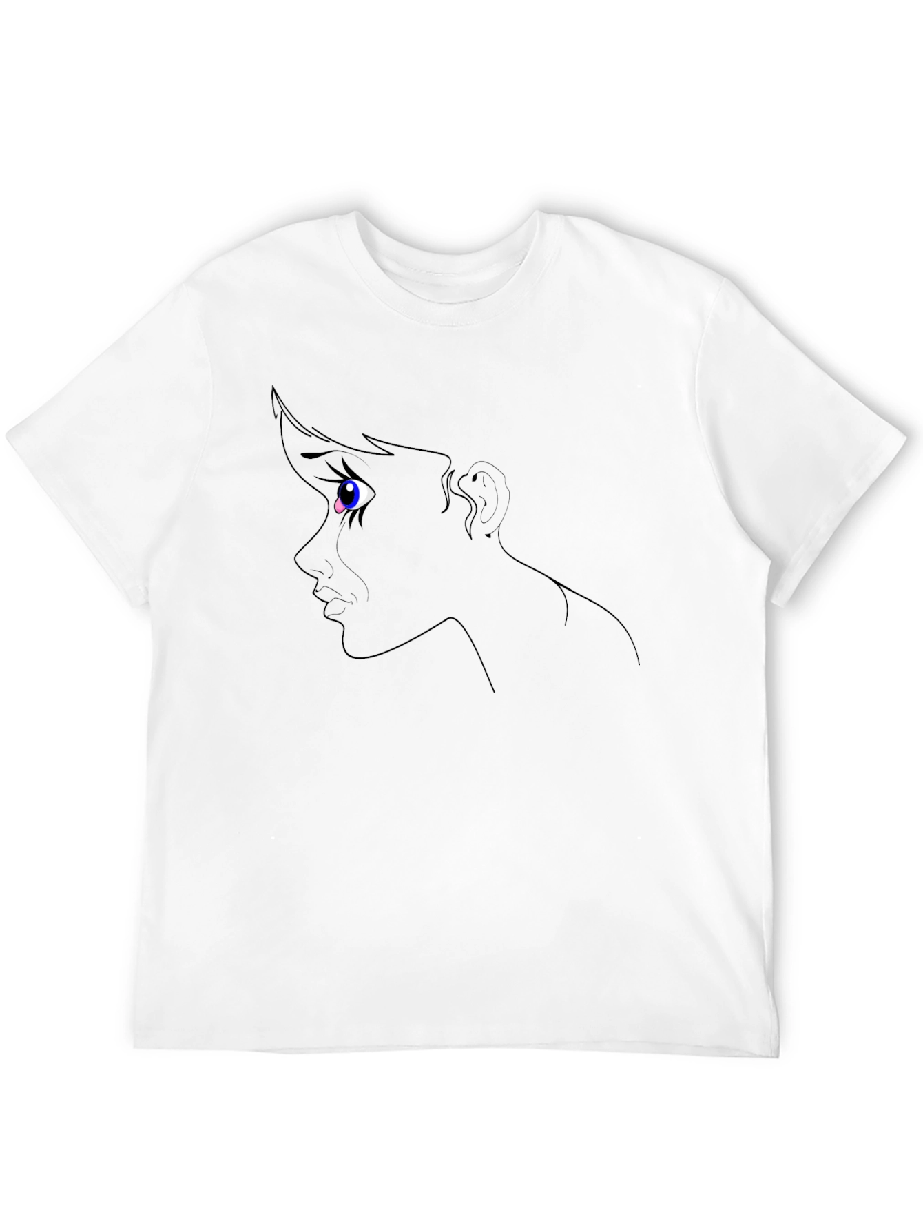 Unique Graphic T-Shirt: Crying Anime Eye Design - Unisex