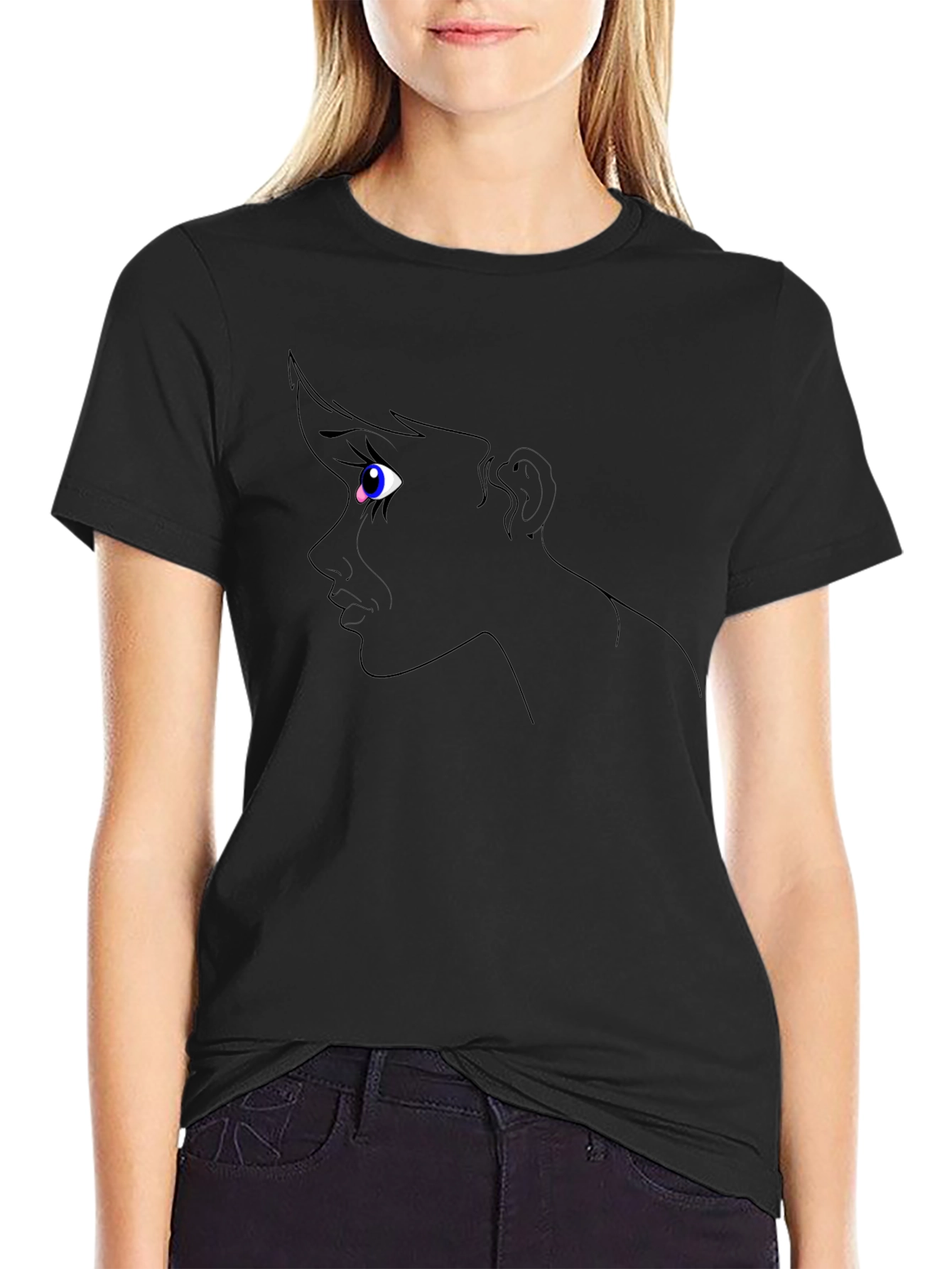 Unique Graphic T-Shirt: Crying Anime Eye Design - Unisex