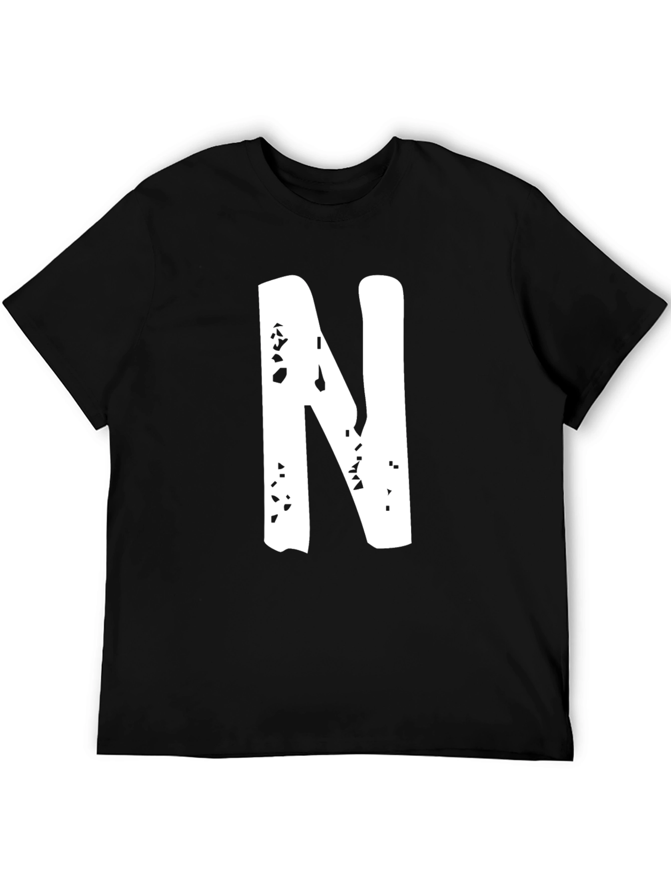 Distressed N Black Graphic T-Shirt