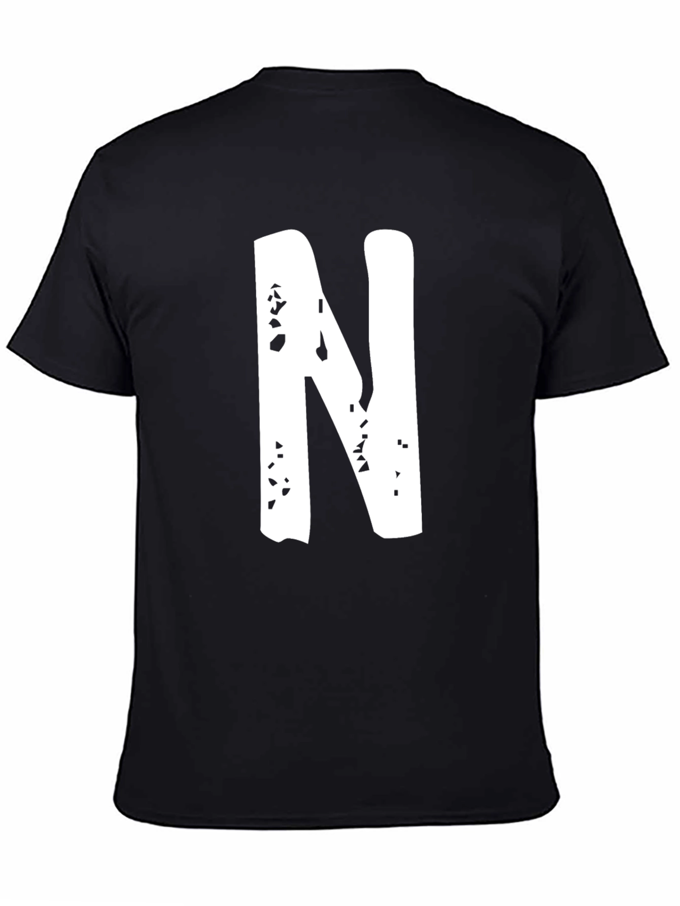 Distressed N Black Graphic T-Shirt