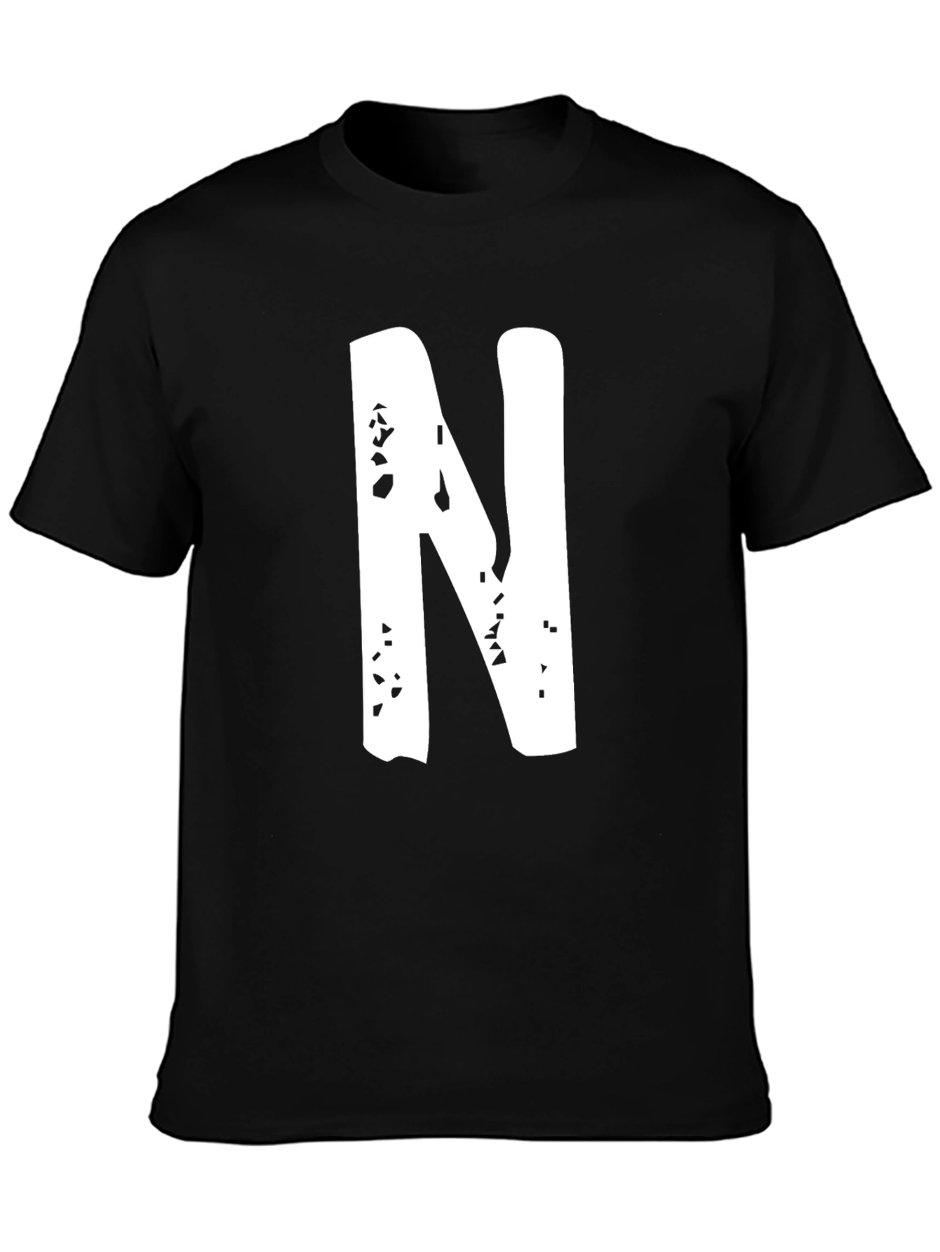 Distressed N Black Graphic T-Shirt