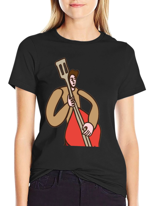 Bass Player Graphic Tee - Black Cotton T-Shirt