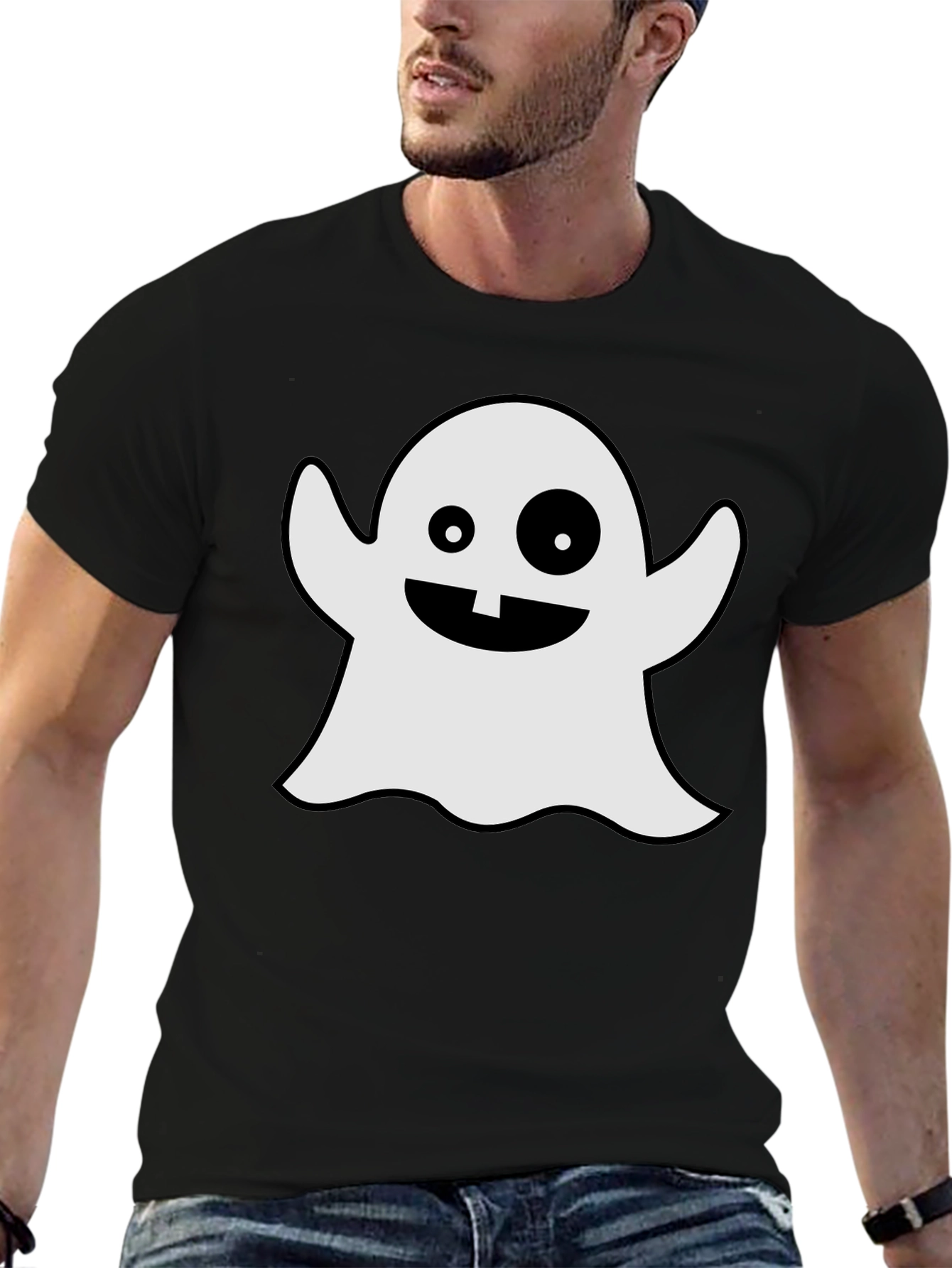 Spooky Ghost Graphic Tee - Halloween Apparel