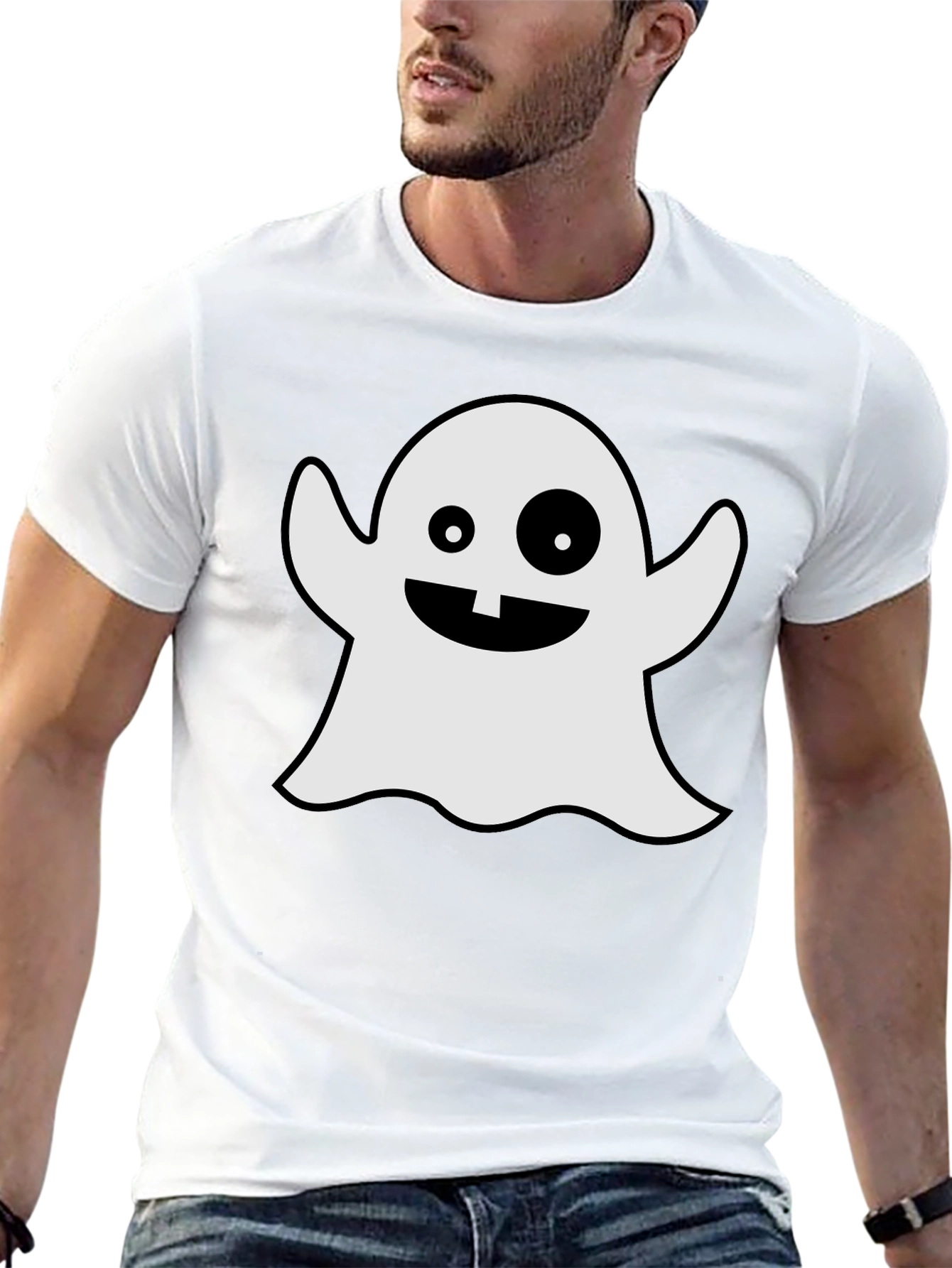 Spooky Ghost Graphic Tee - Halloween Apparel