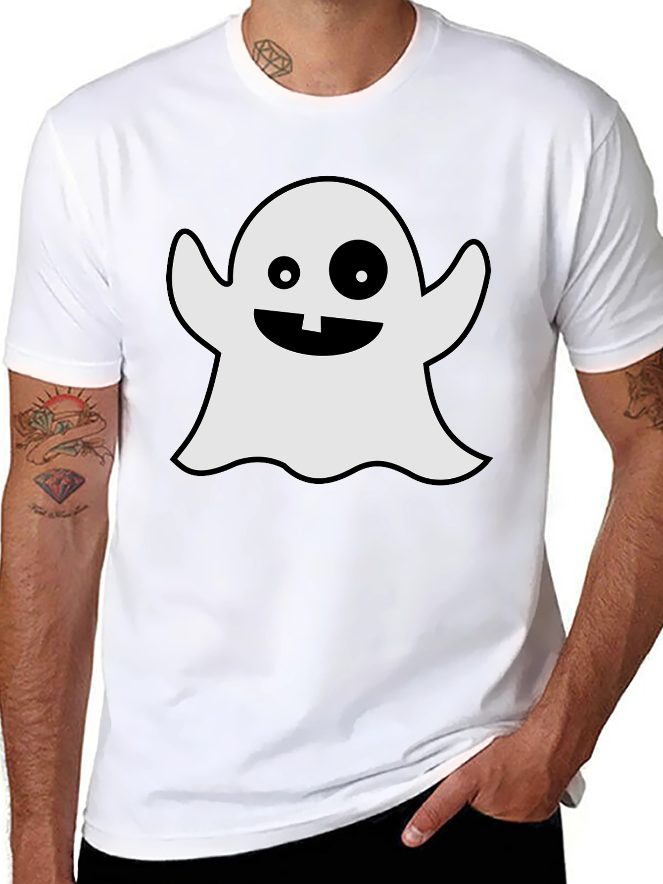 Spooky Ghost Graphic Tee - Halloween Apparel