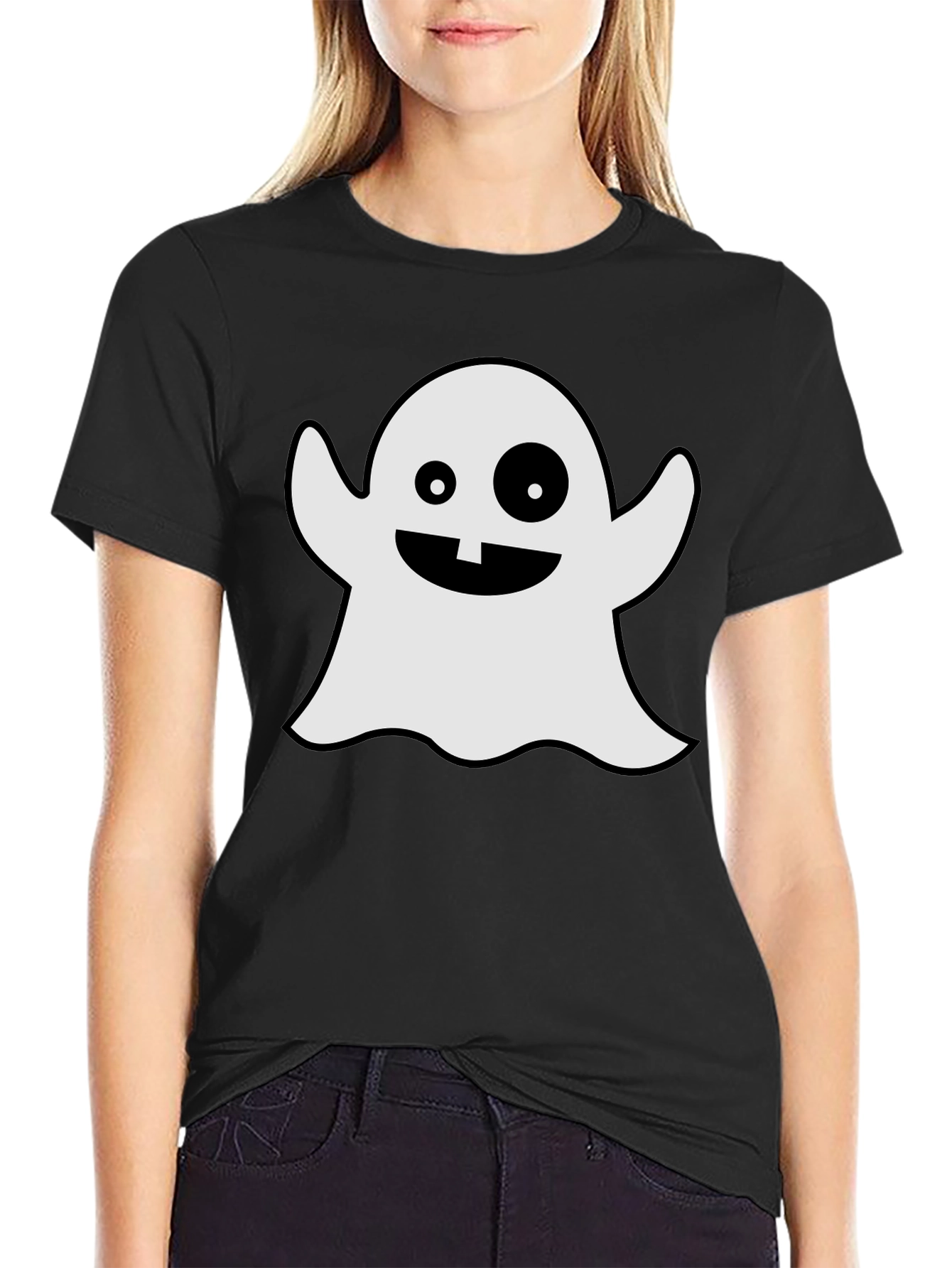 Spooky Ghost Graphic Tee - Halloween Apparel