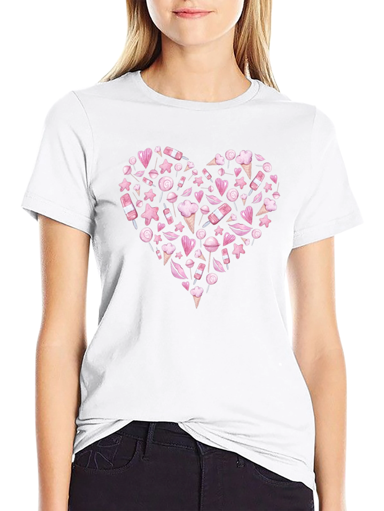 Sweet Heart Candy Graphic T-Shirt