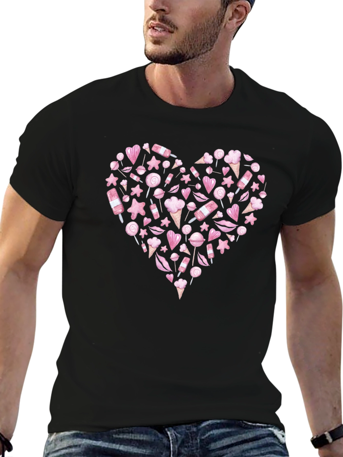Sweet Heart Candy Graphic T-Shirt