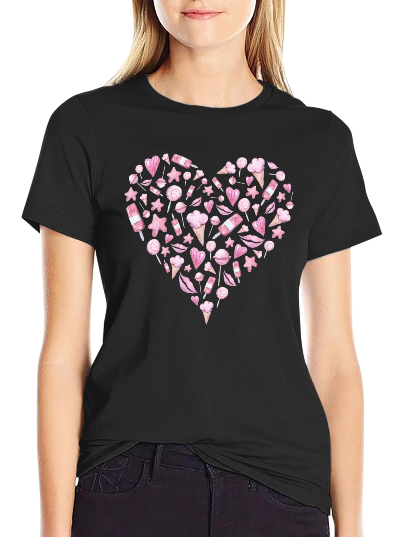 Sweet Heart Candy Graphic T-Shirt
