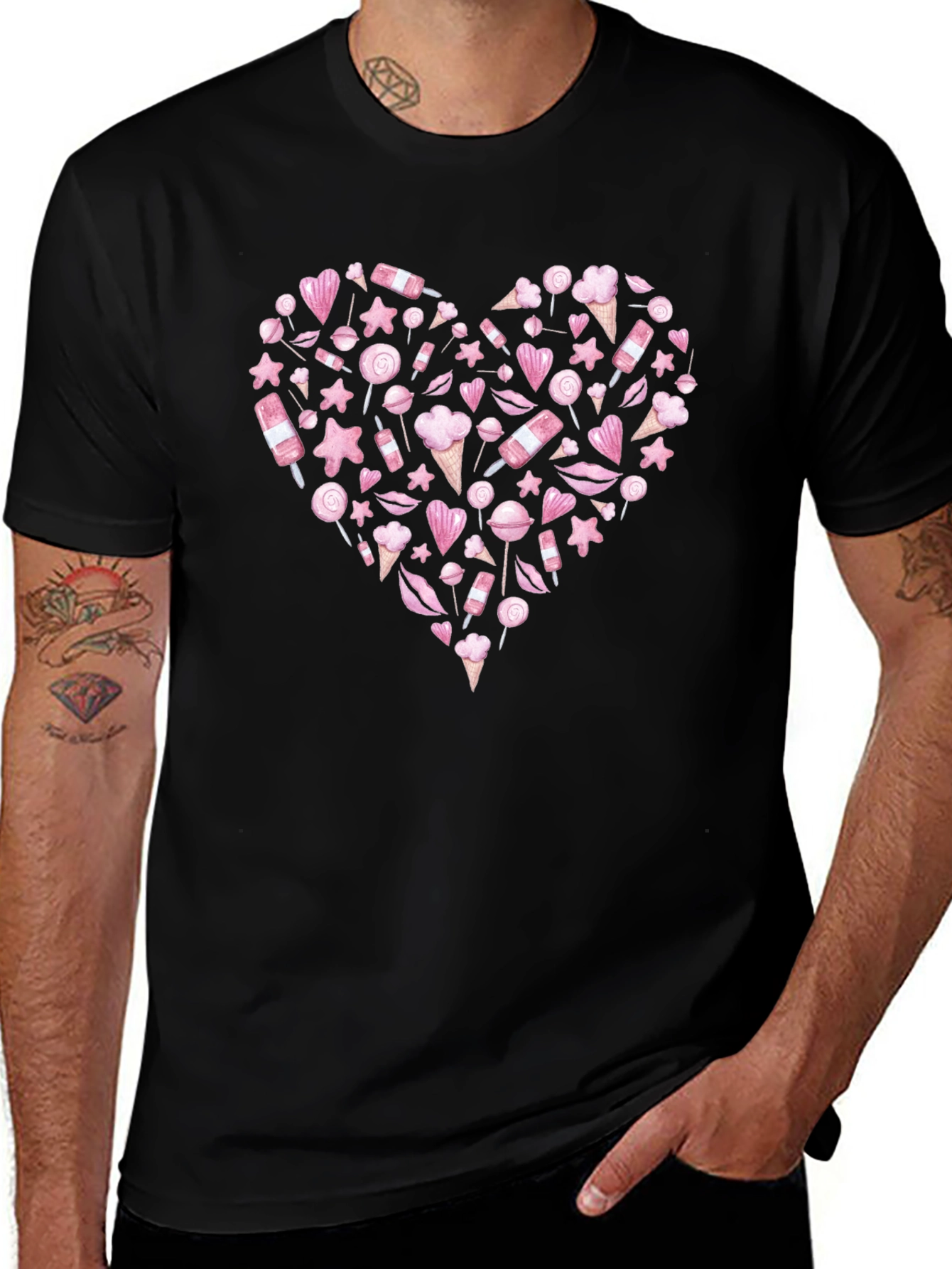 Sweet Heart Candy Graphic T-Shirt