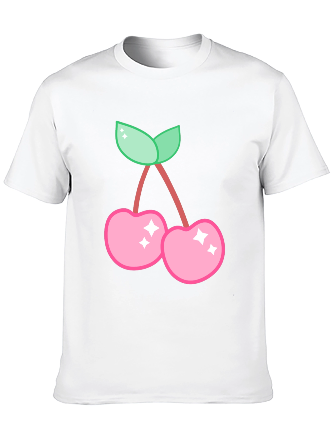 Cute Cherry Graphic Black T-Shirt