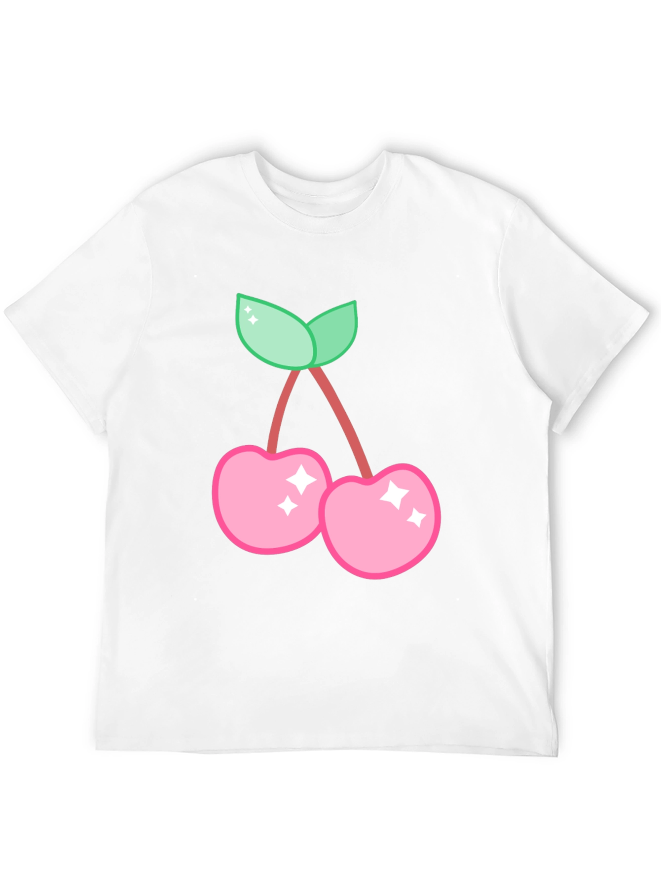 Cute Cherry Graphic Black T-Shirt