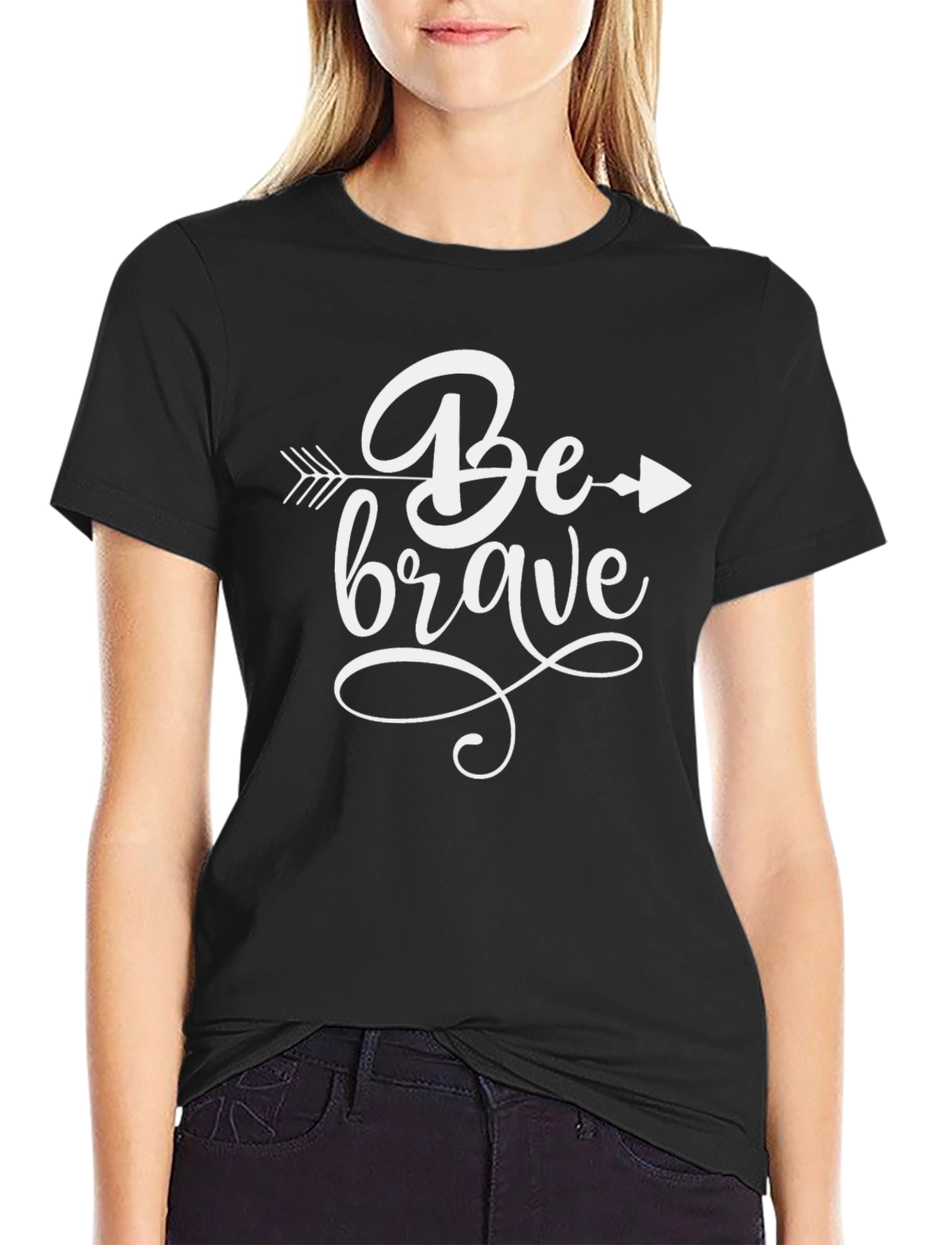 Be Brave Graphic Tee - Black Cotton T-Shirt