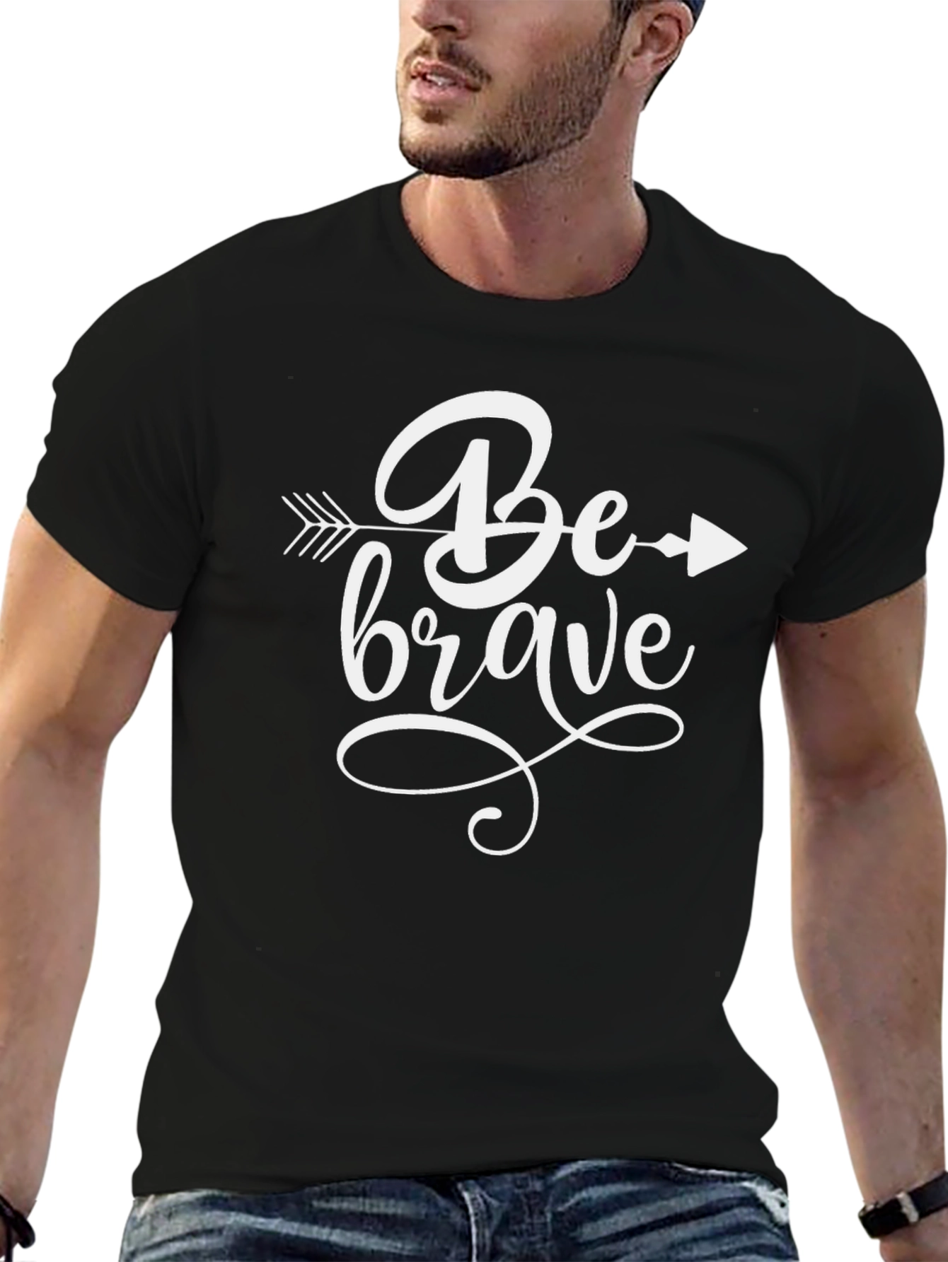 Be Brave Graphic Tee - Black Cotton T-Shirt
