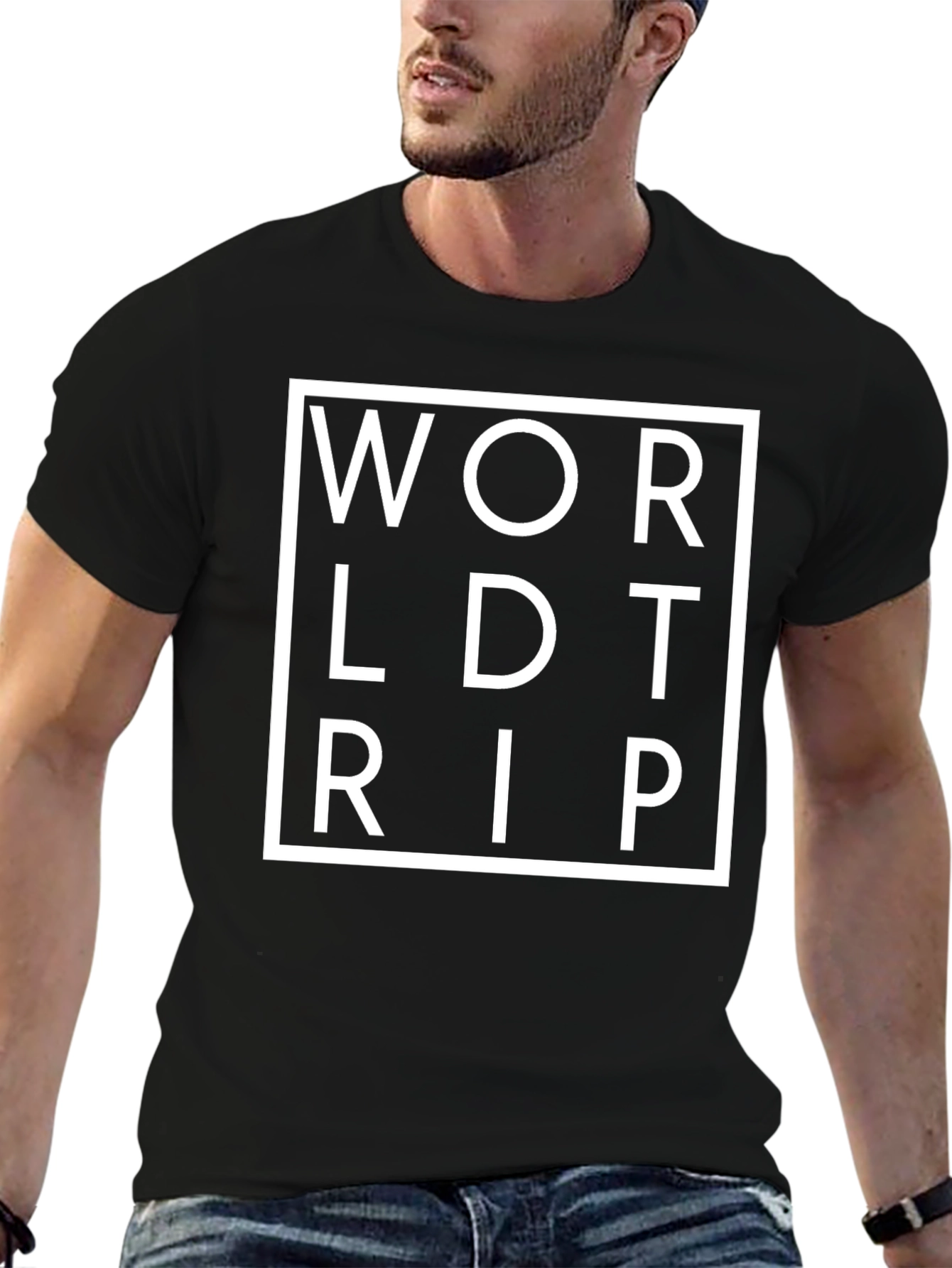 World Trip Black Graphic Tee