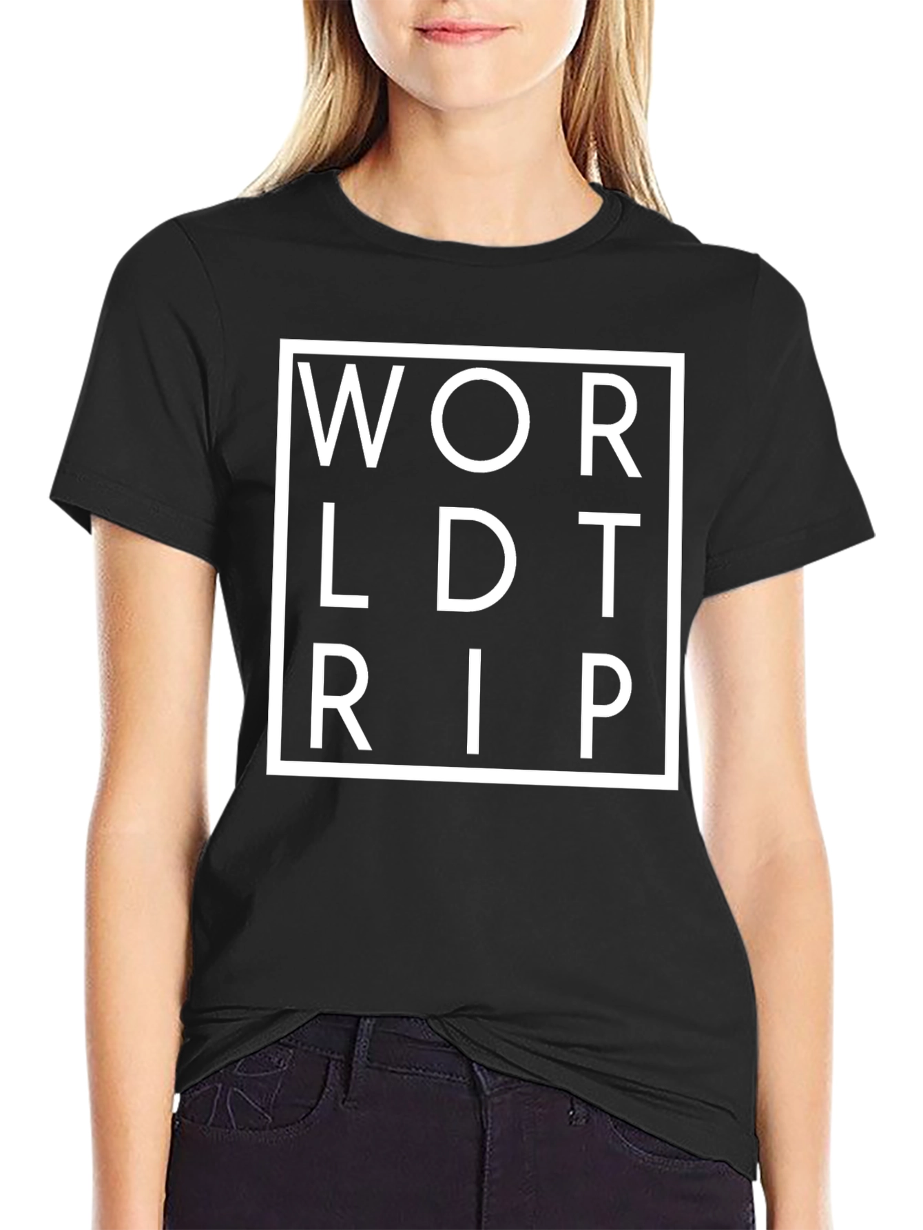 World Trip Black Graphic Tee